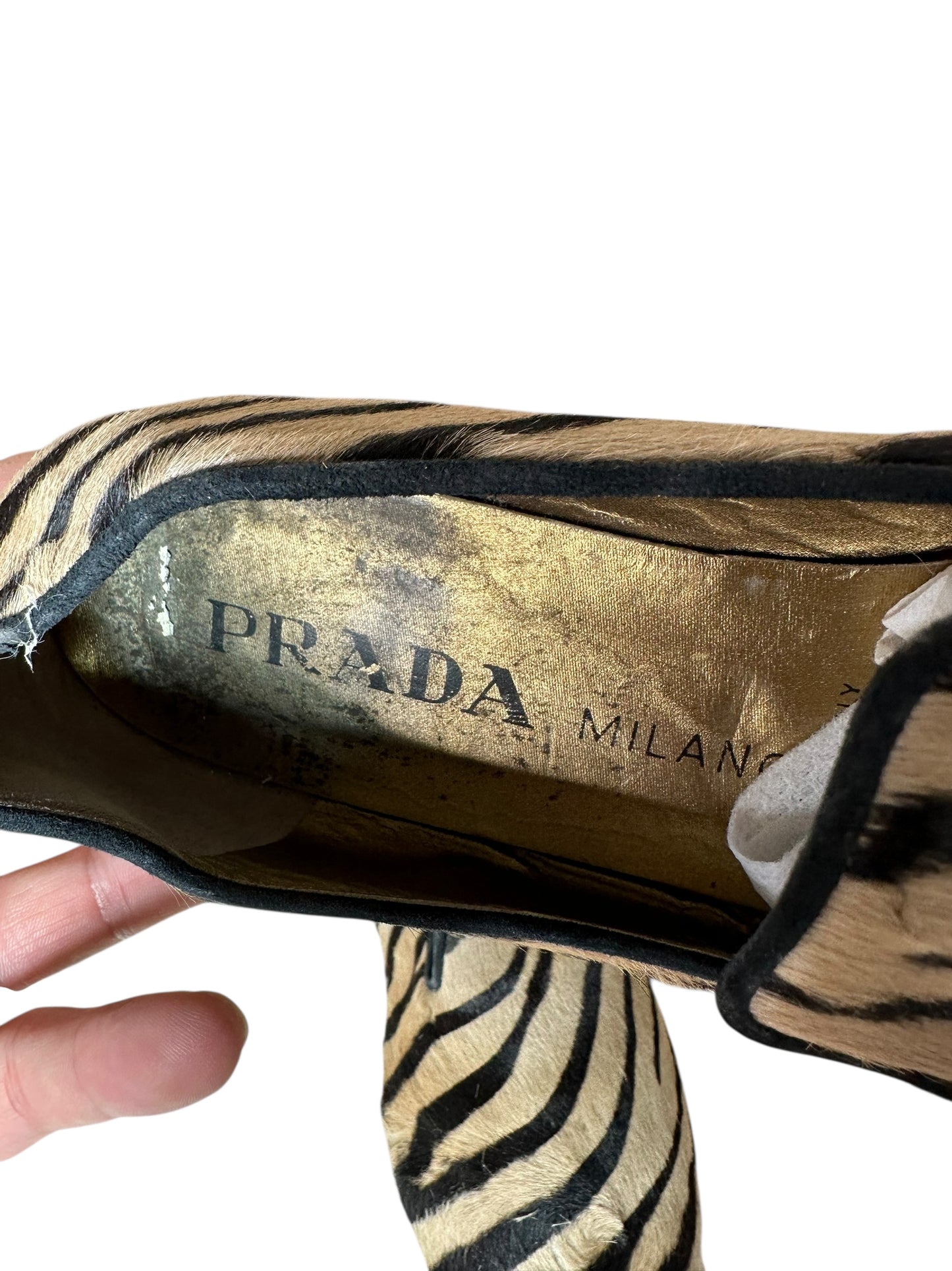 Prada mocassino in cavallino zebrato (39)