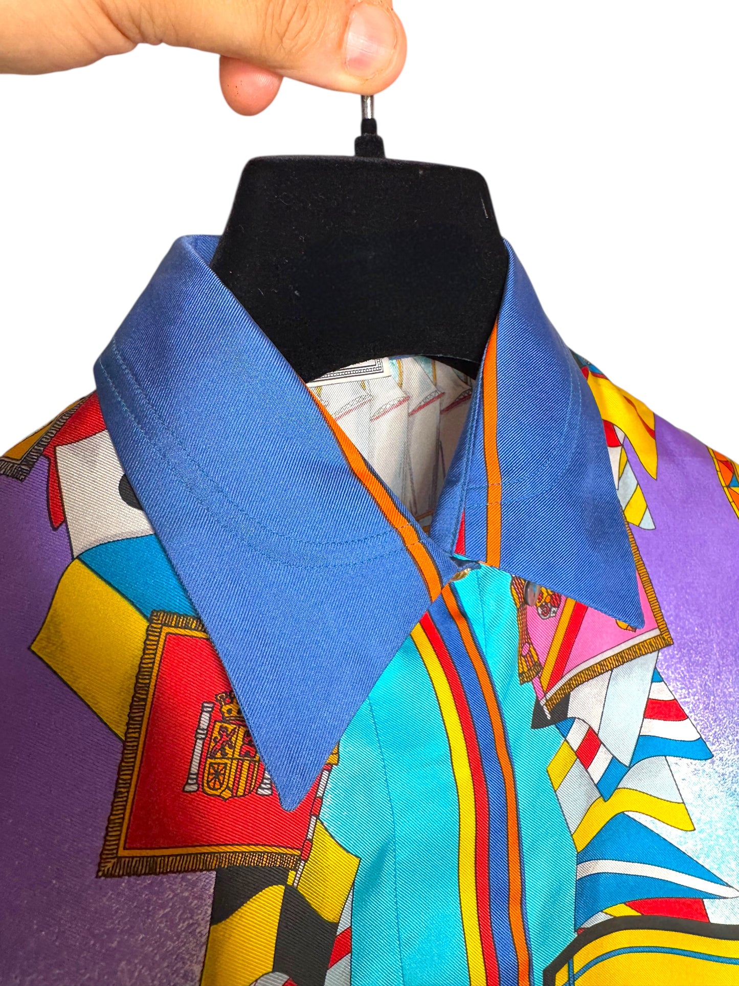 Camicia vintage donna Versace Sport in seta stampa nautica - Tg. 38