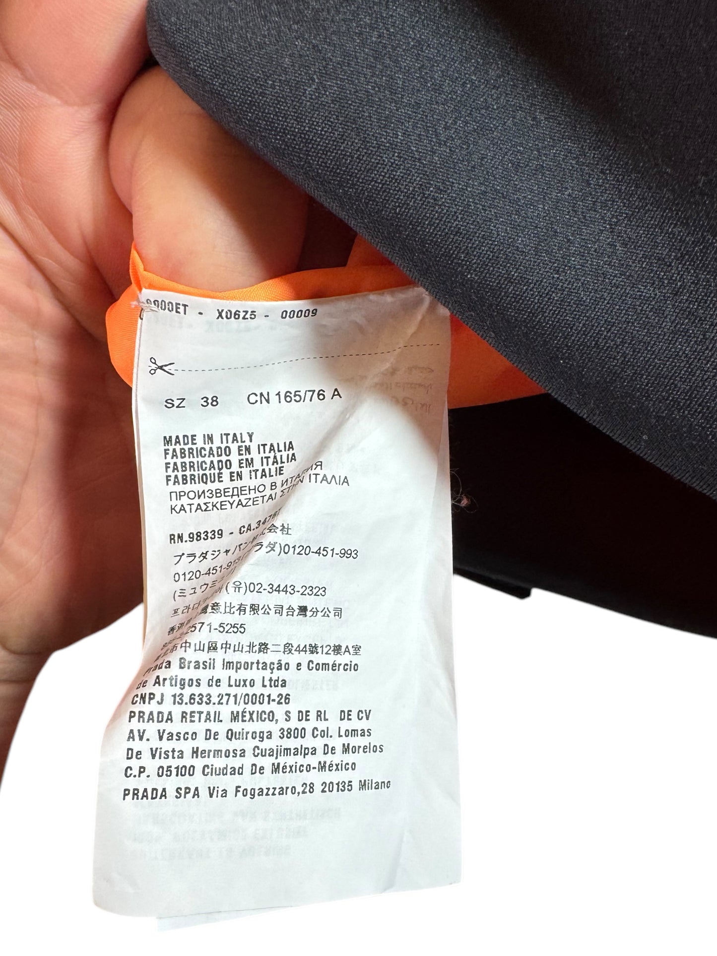Gilet Donna Prada Arancione in Nylon Imbottito