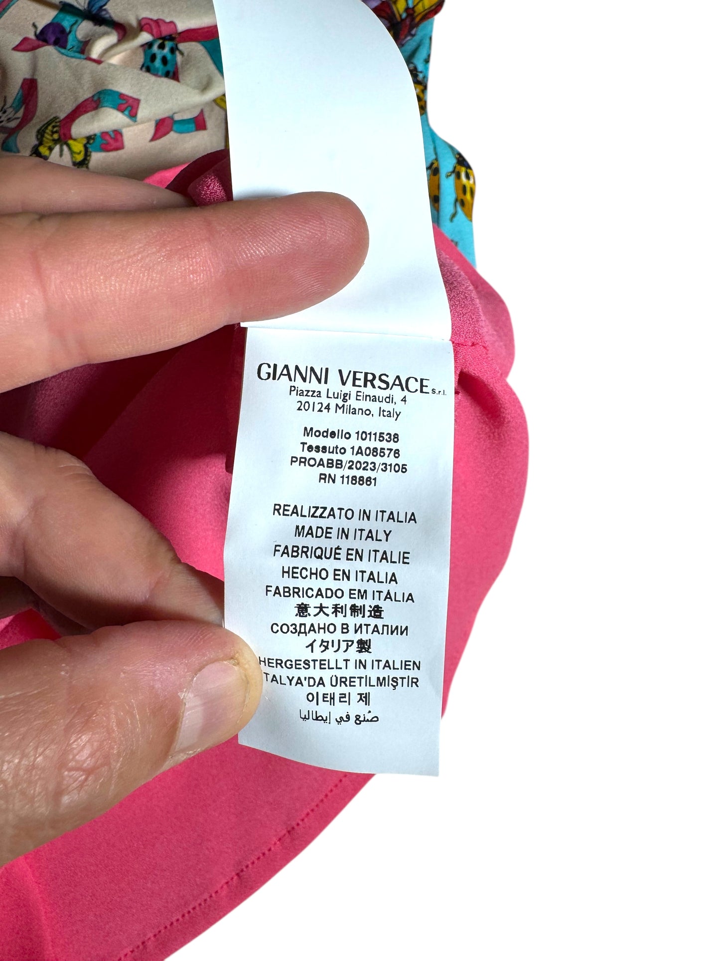 Gonna Tubino Versace Donna – Stampa Coccinelle e Pois – Taglia 38 – Made in Italy