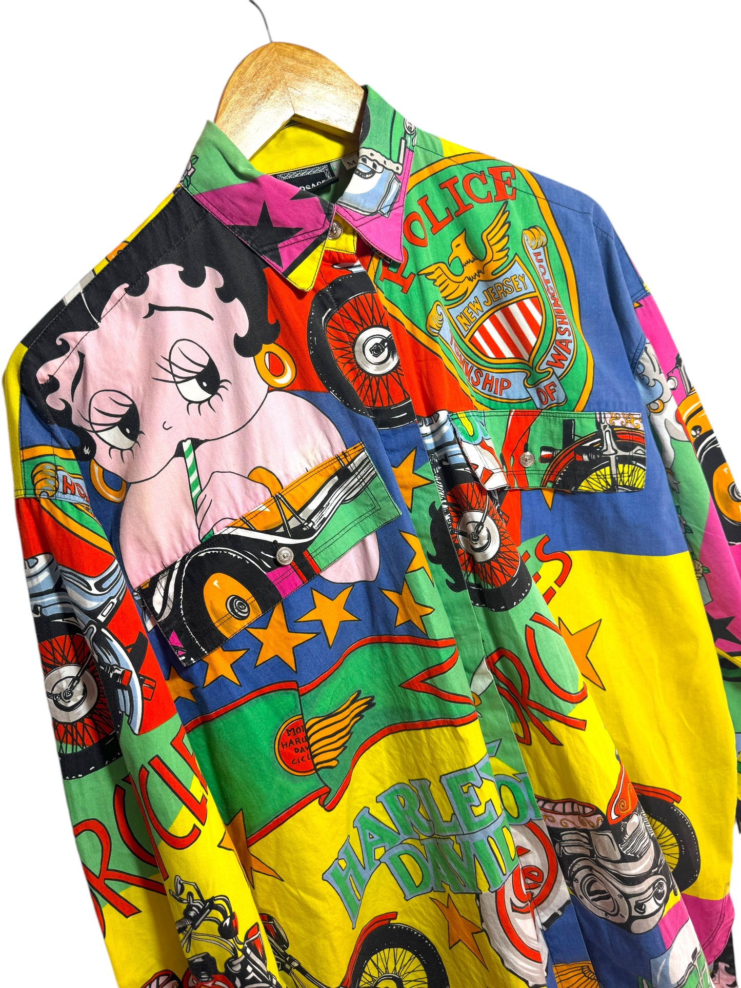 Versace vintage camicia Betty Boop Harley Davidson