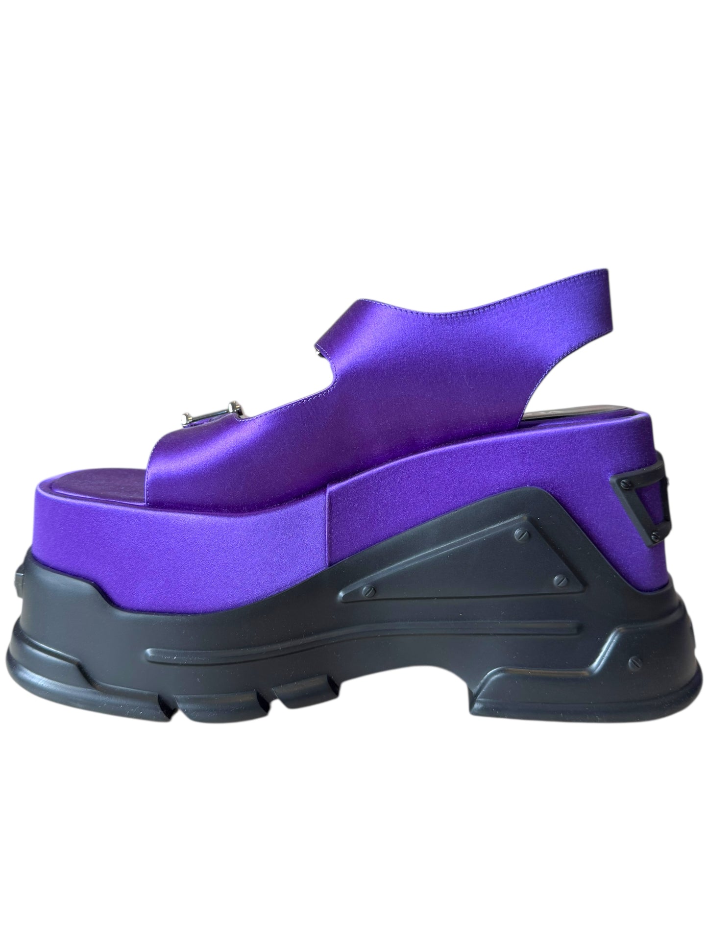 Versace Sandali Platform Viola Satinati Medusa - Taglia 40
