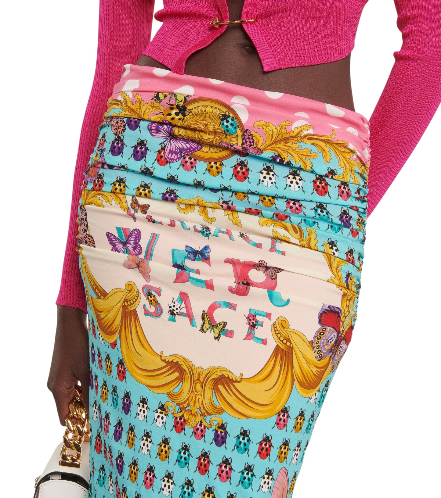 Gonna Tubino Versace Donna – Stampa Coccinelle e Pois – Taglia 38 – Made in Italy