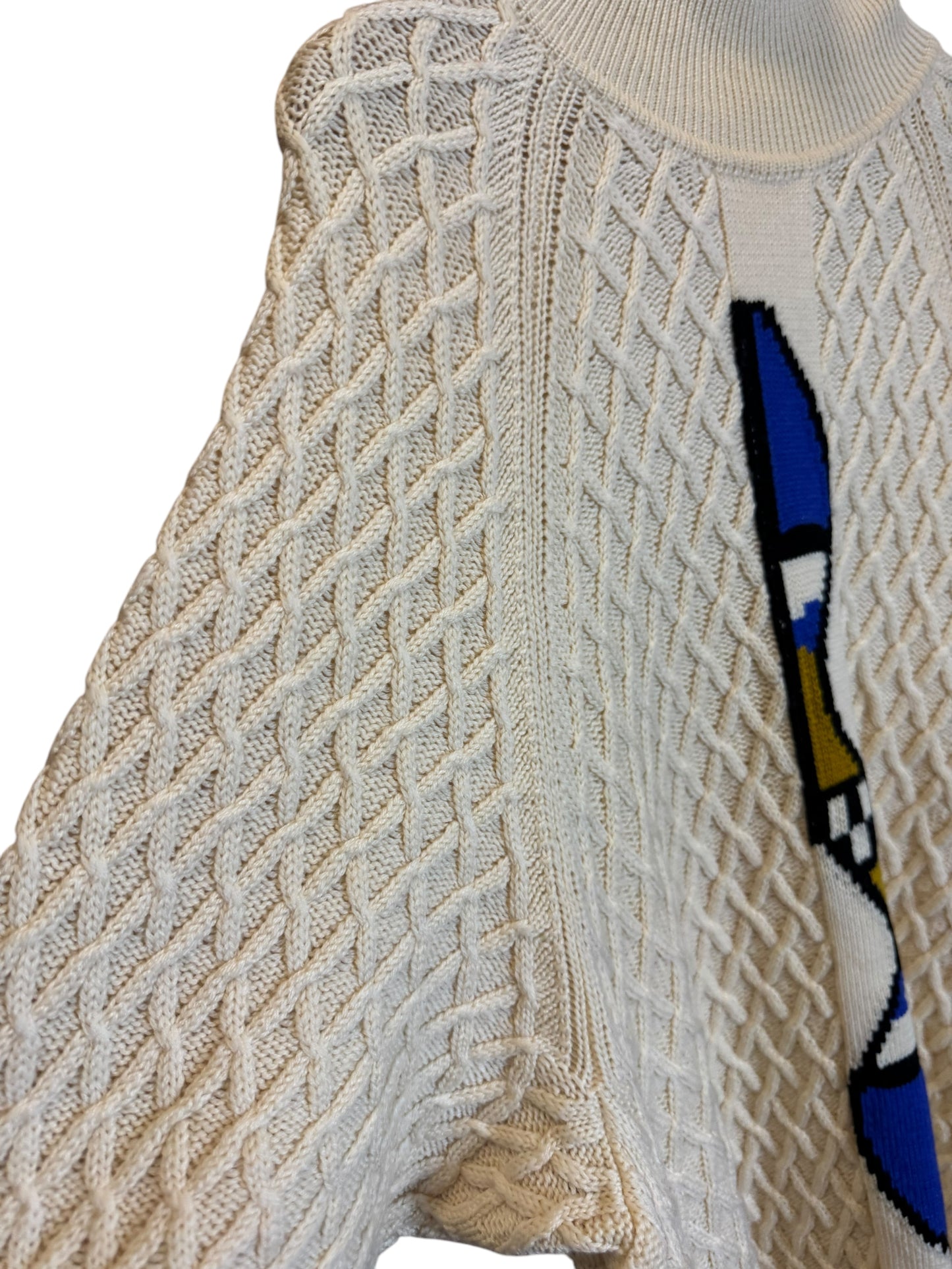 Maglione Gianni Versace Vintage in Lana, Lavorazione Intrecciata, Collo Alto (XL)