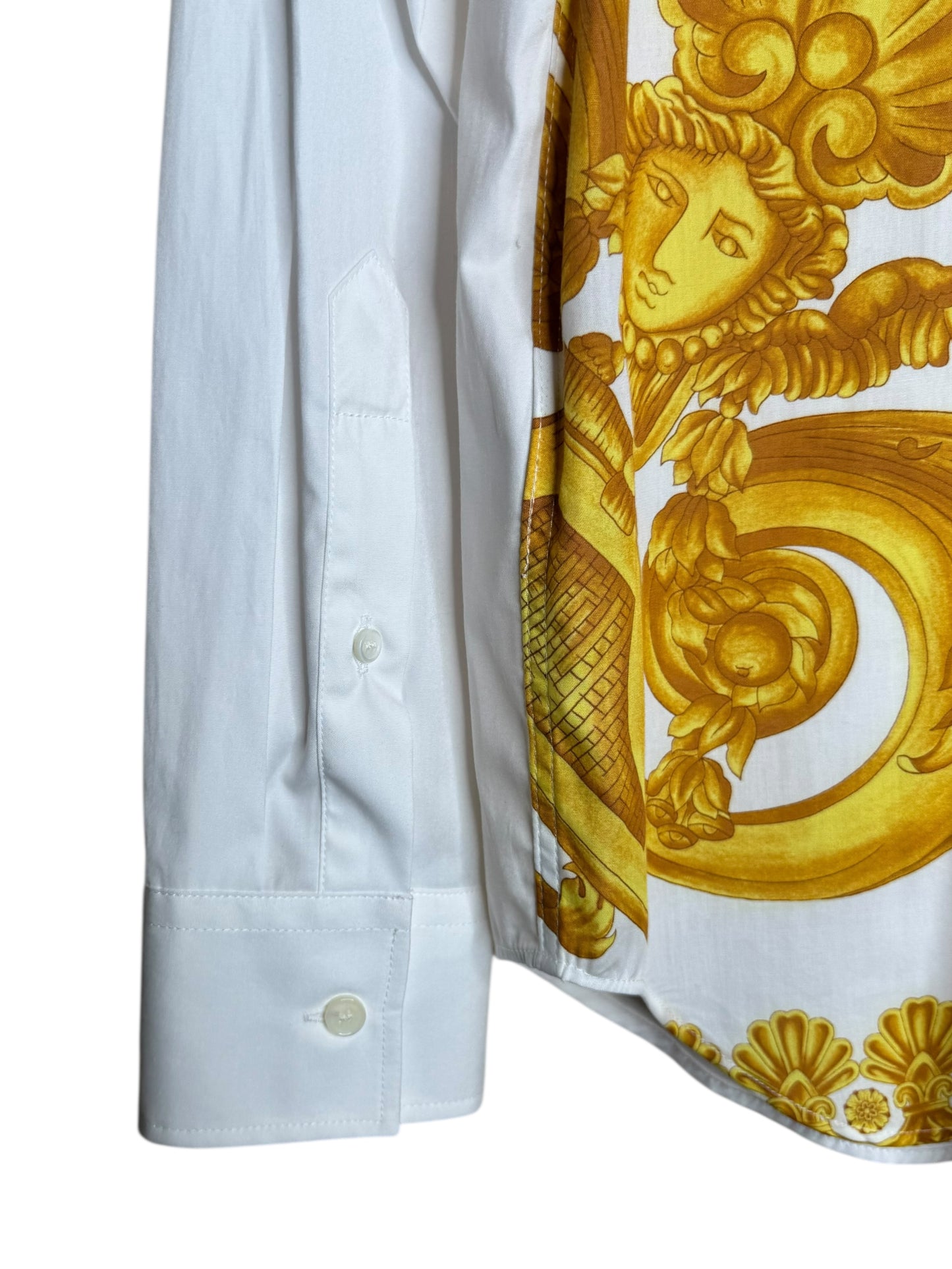 Versace Camicia Bianca Heritage Barocco Oro Retro Uomo Taglia 44 it / S