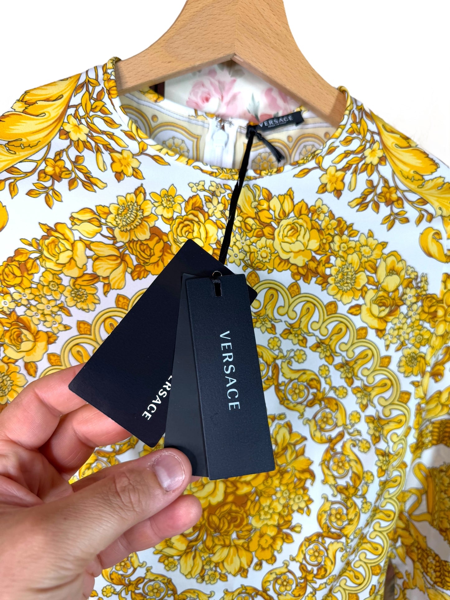 Body Versace Baroque Donna Taglia 42 in Seta Stampata – Nuovo con Etichette