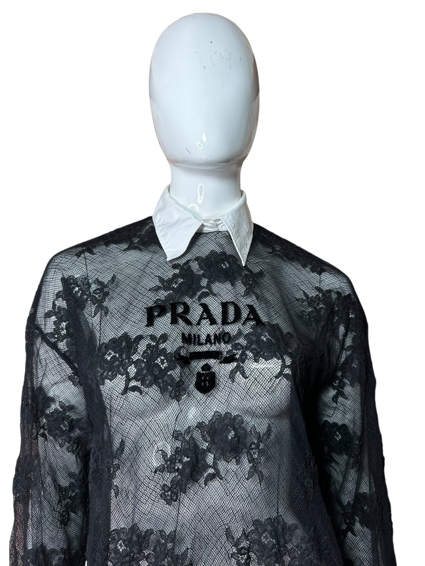 Prada maglia oversize in pizzo