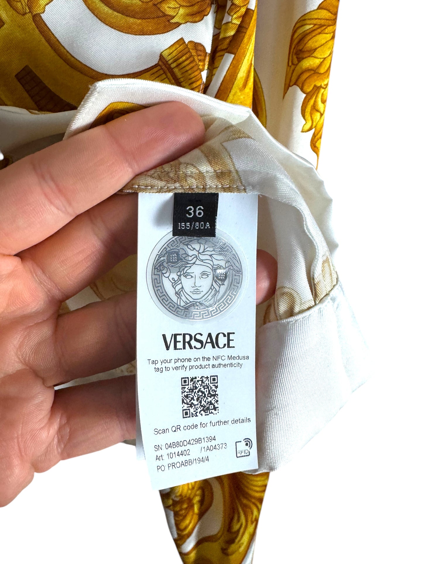 Versace Camicia Crop Donna - Heritage Barocco Oro/Bianco (it36)