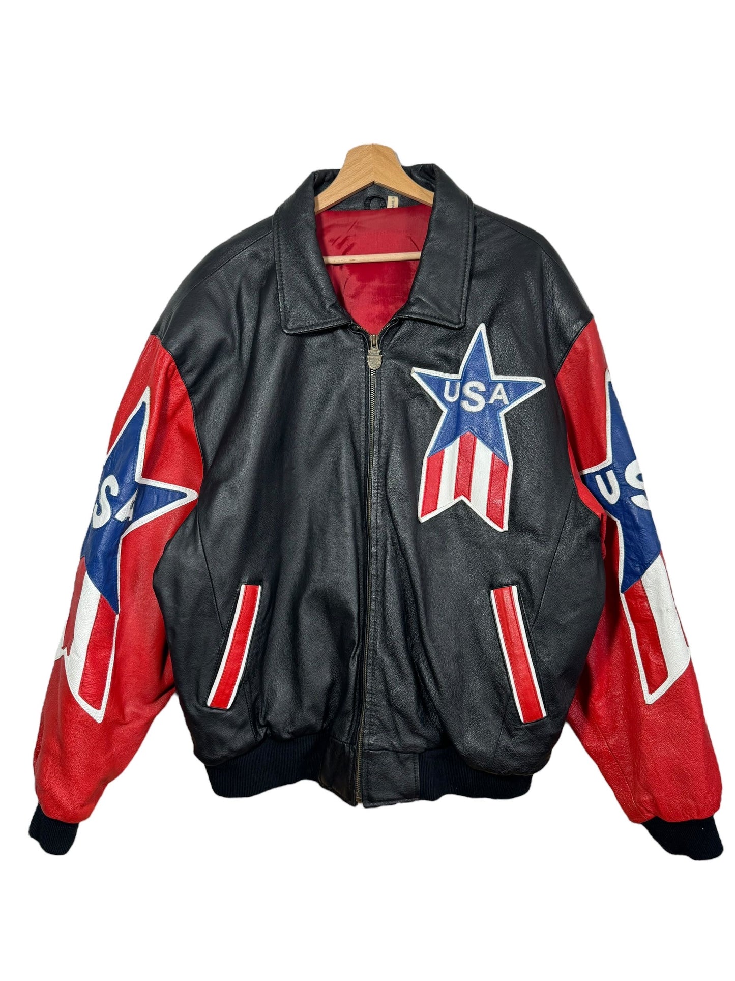 Giacca in pelle vintage Michael Hoban (XL)