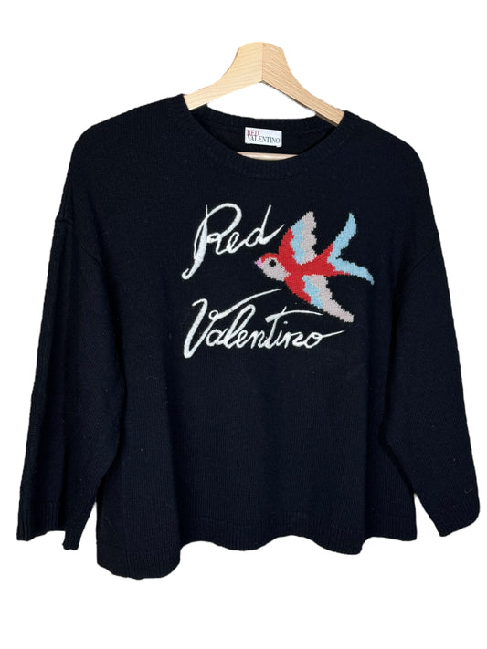 RED VALENTINO - Maglione in Lana con Motivo Ricamato di (L)
