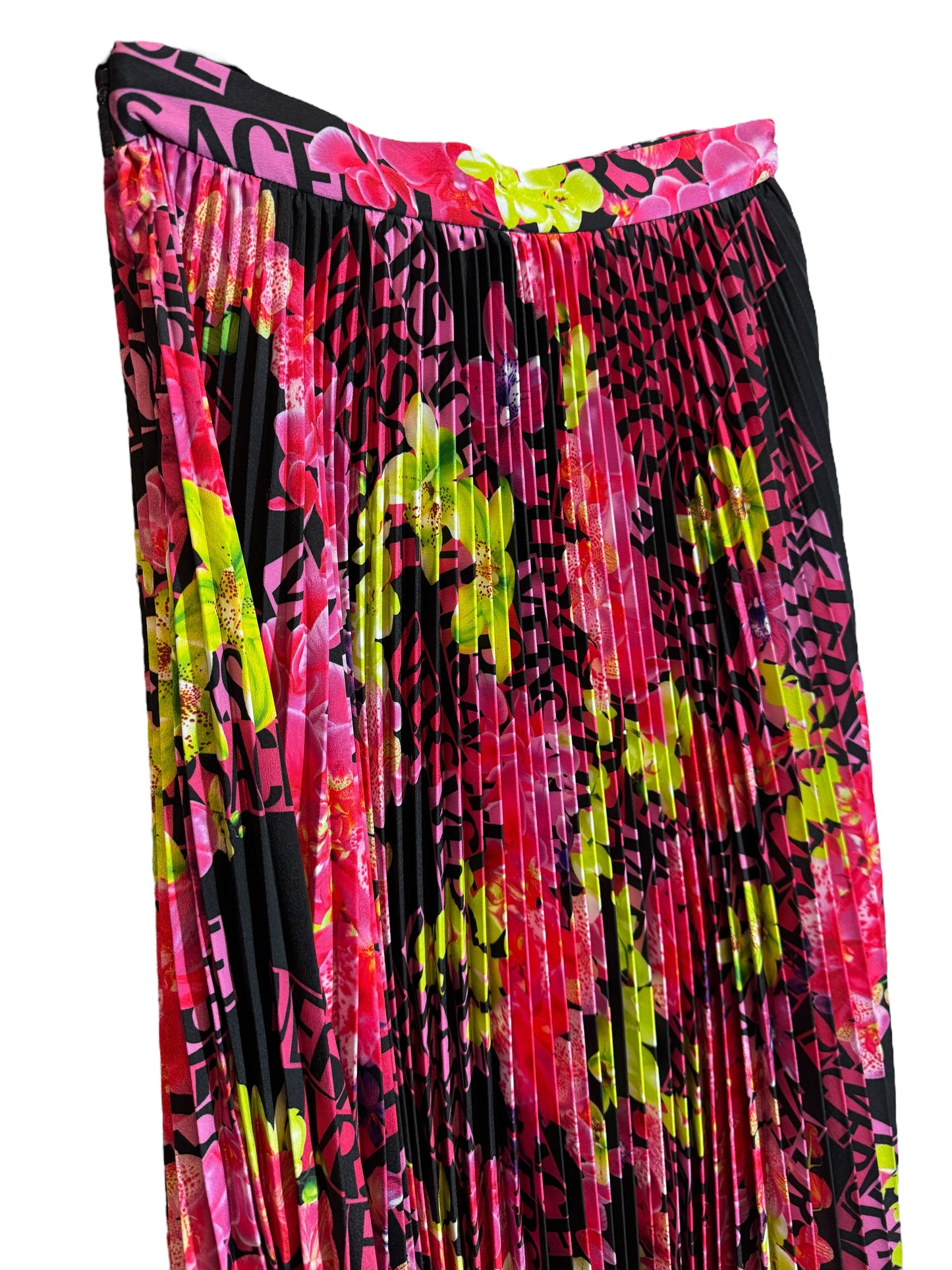 Versace Gonna Plissettata Asimmetrica Floreale