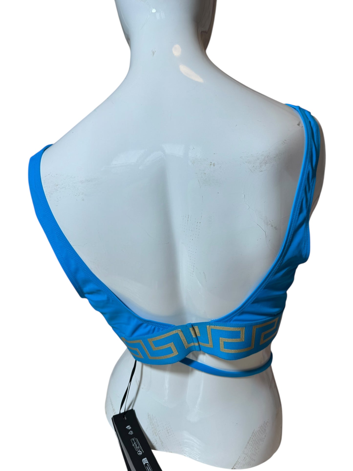 Top Bikini Versace Azzurro Donna – Logo Medusa & Greca, Taglia 5, Made in Italy