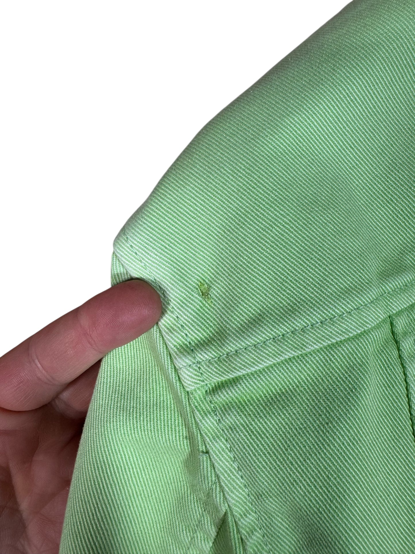 Camicia Giacca Versace in denim verde lime con dettagli metallici