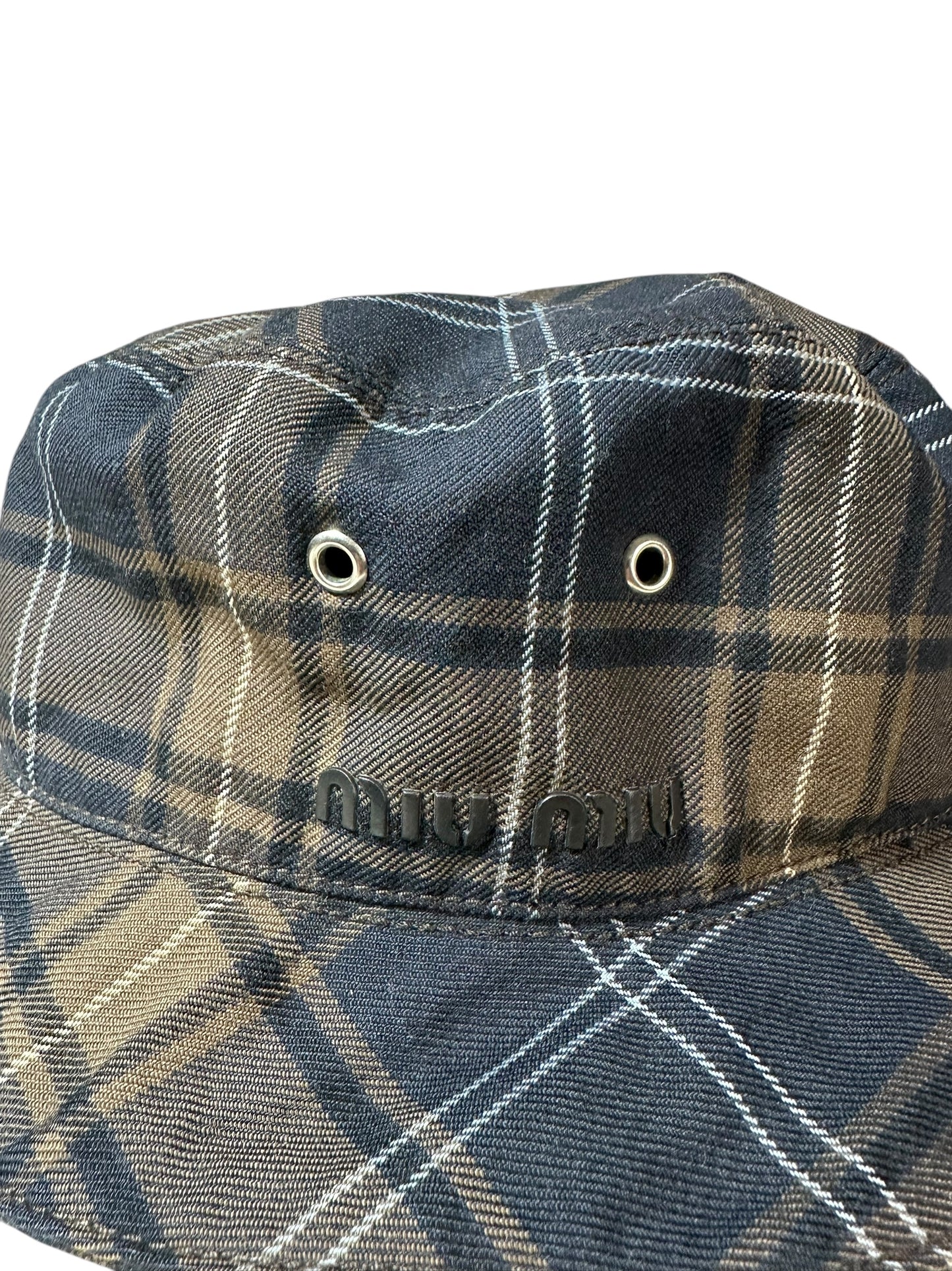 Miu Miu cappello bucket tartan (S)