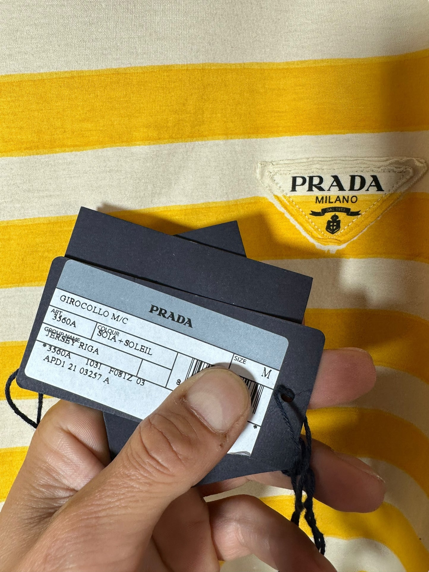 Prada t-shirt crop a righe (M)