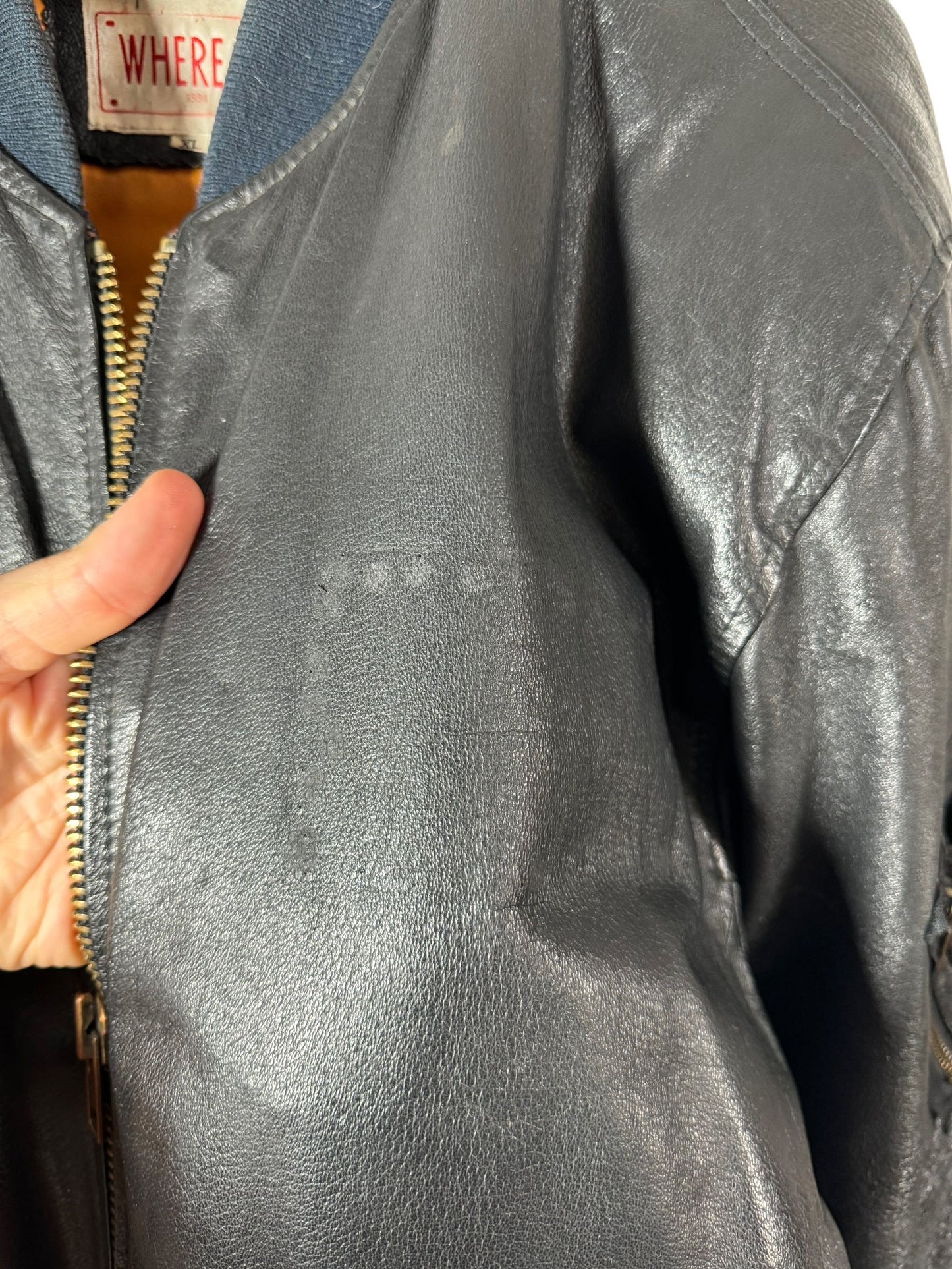 Giacca in pelle vintage Michael Hoban (XL)