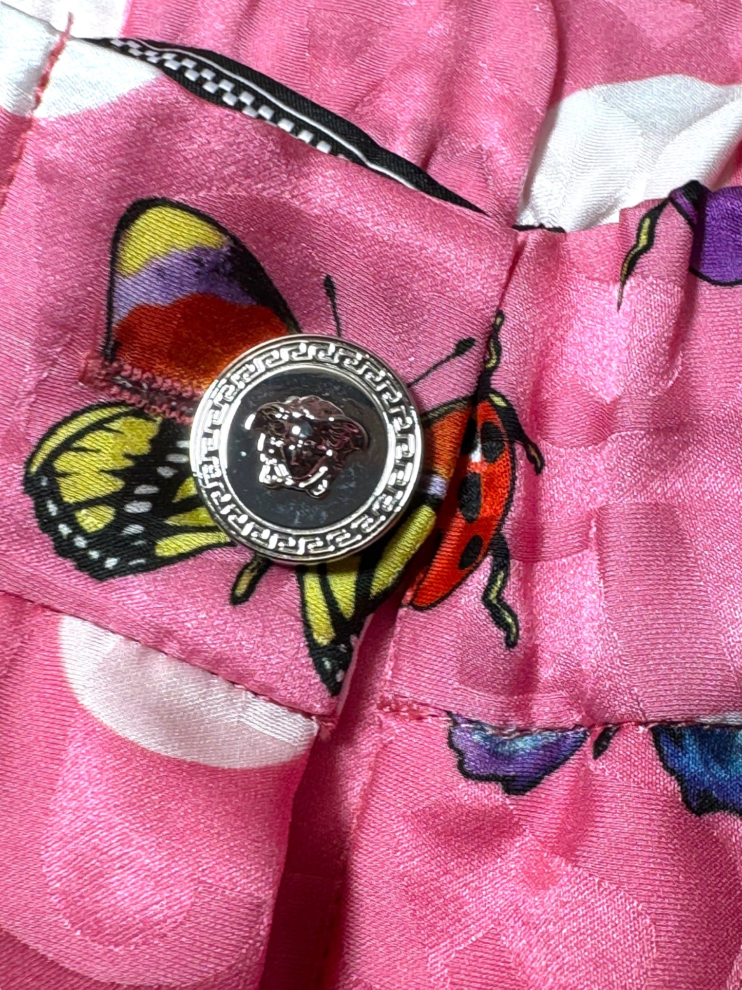 Shorts Versace Donna Taglia 38 – Rosa Pois con Farfalle & Coccinelle – Nuovi