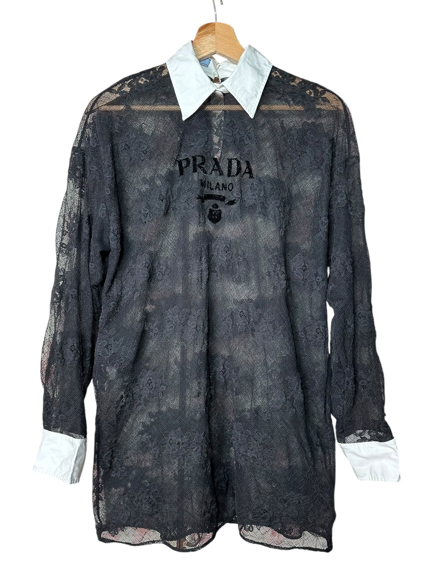 Prada maglia oversize in pizzo