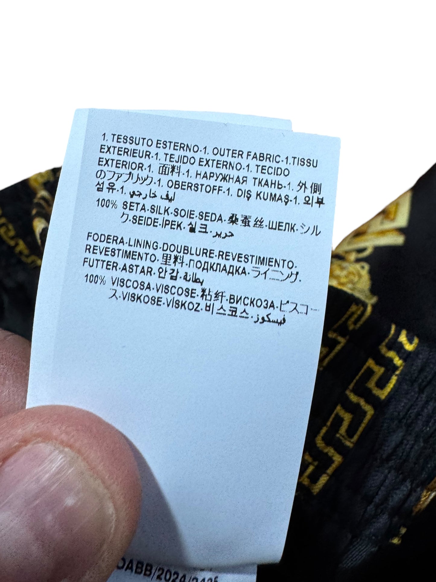Pantaloncini Gianni Versace in seta con stampa barocca e motivo catena - Taglia 52