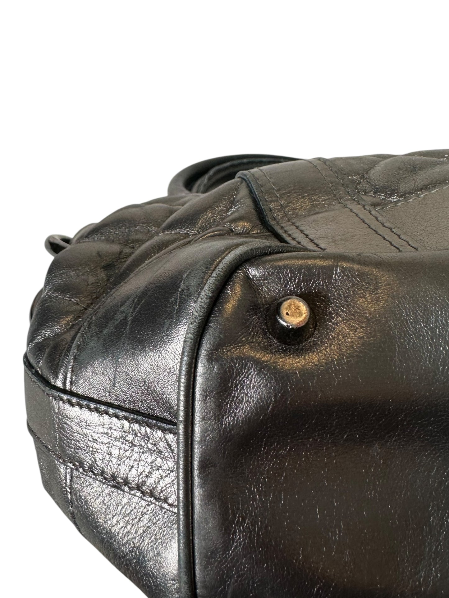 Burberry borsa in pelle metallizzata