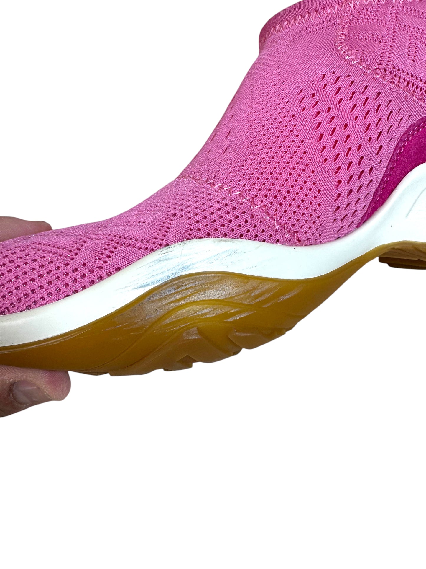 FENDI - Sneakers Sock in Tessuto Stretch Rosa con Logo FF