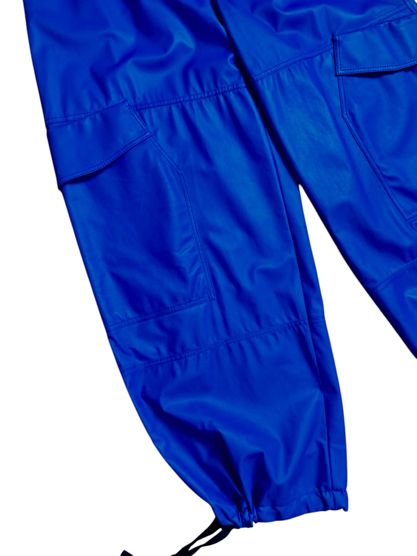 Pantaloni Cargo in Pelle Versace - Blu Elettrico - Taglia 48
