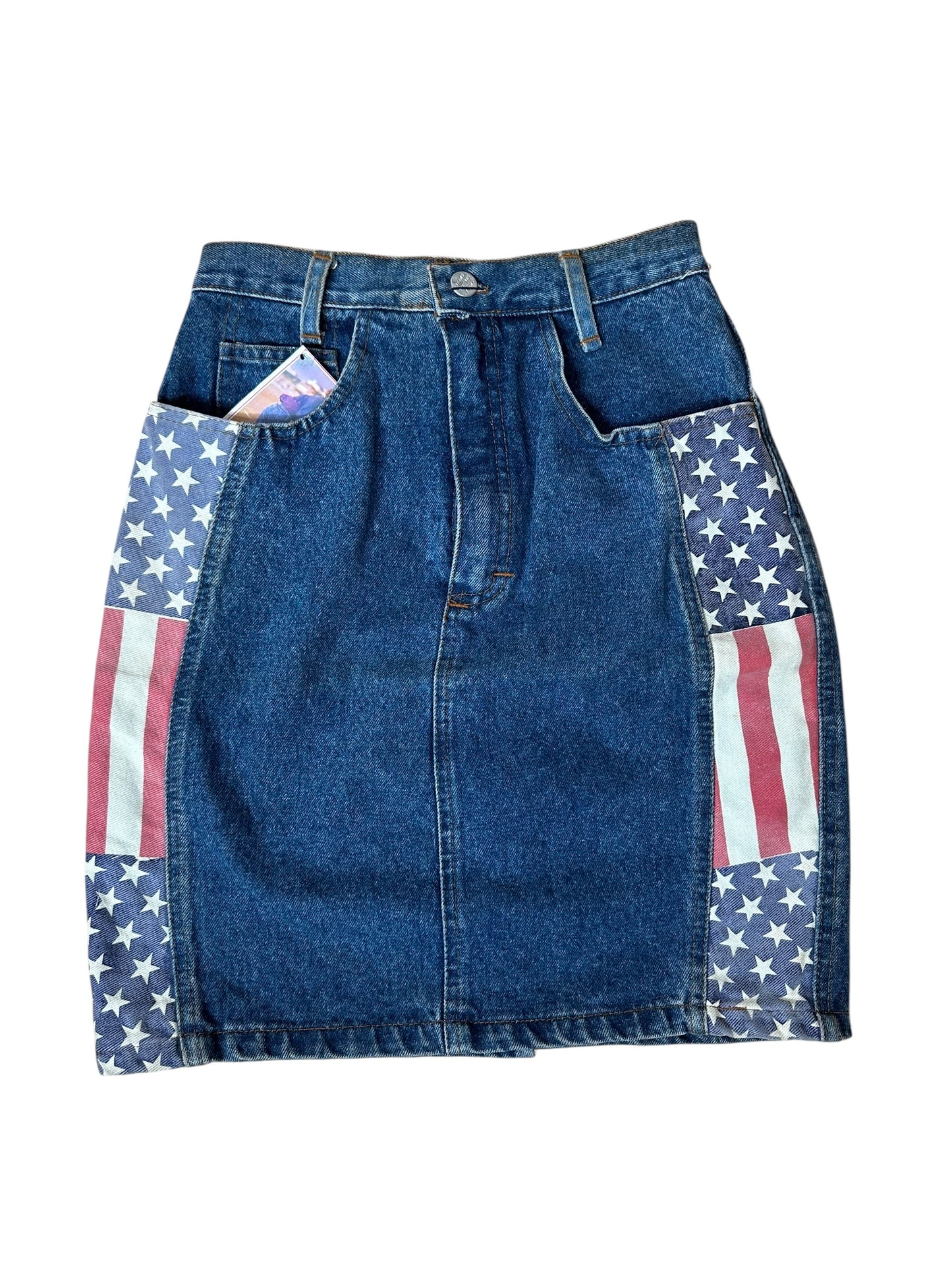 Mini gonna vintage in denim (M)