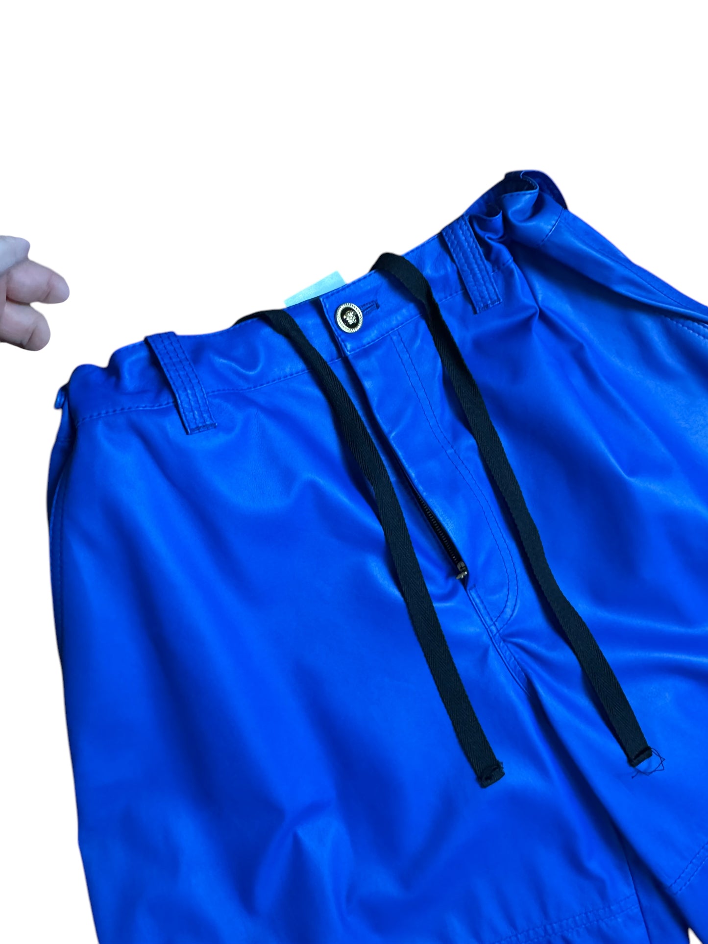 Pantaloni Cargo in Pelle Versace - Blu Elettrico - Taglia 48