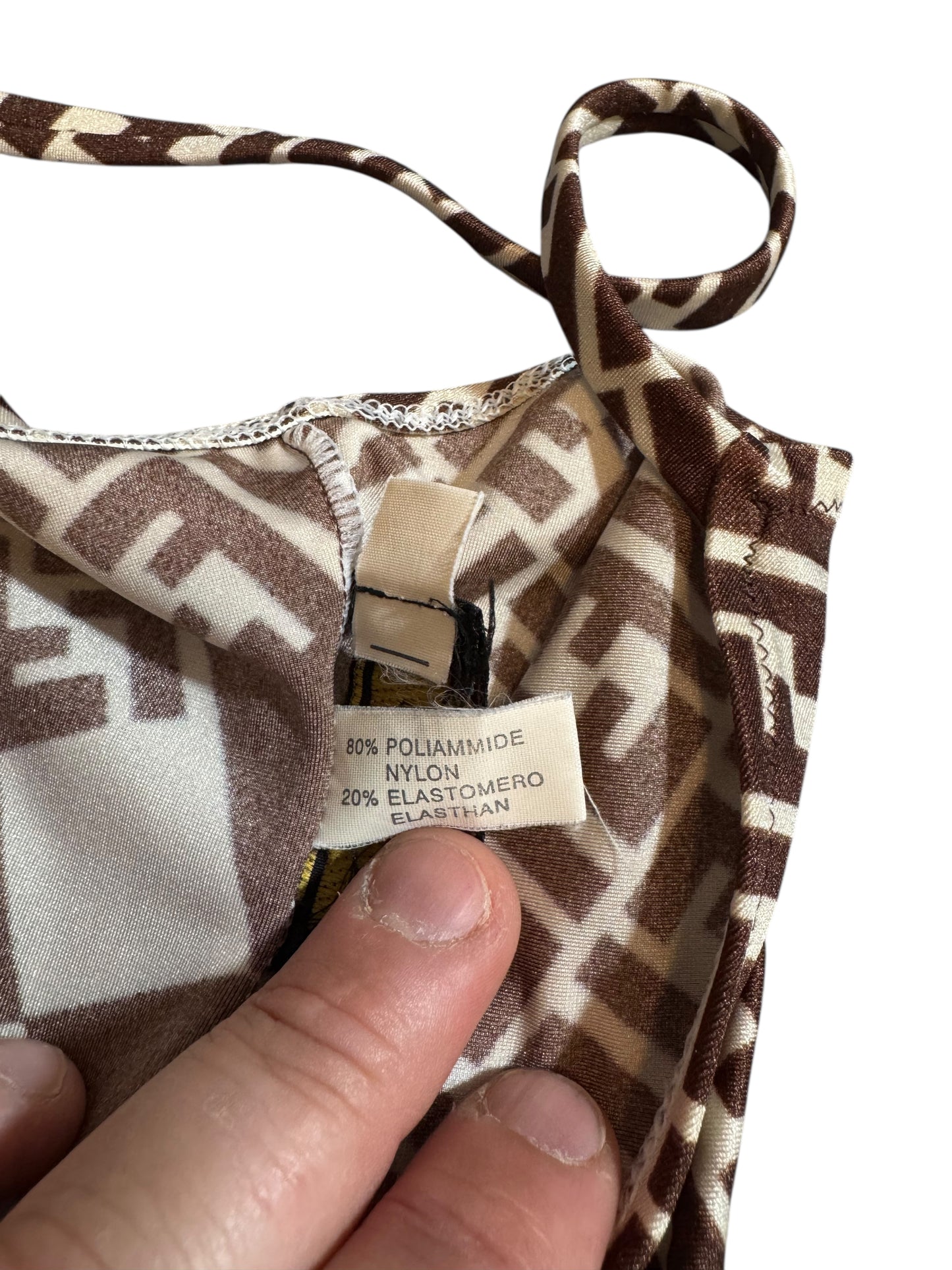 Vestito Mini Vintage Fendi – Monogramma FF e Stampa Ottica – Taglia IT 44