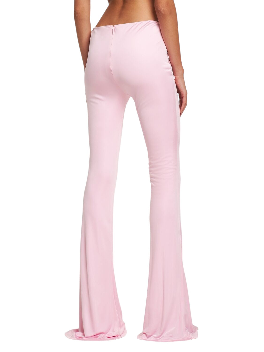 Versace x Dua Lipa Pantaloni Flare Rosa con Drappeggio Vita – Taglia 42
