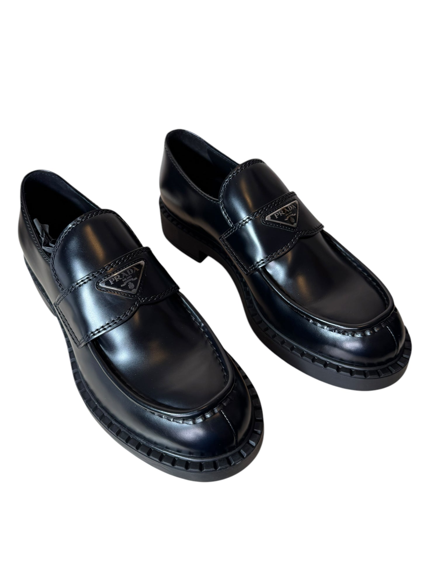 Mocassini Prada Monolith in pelle nera – Taglia 43