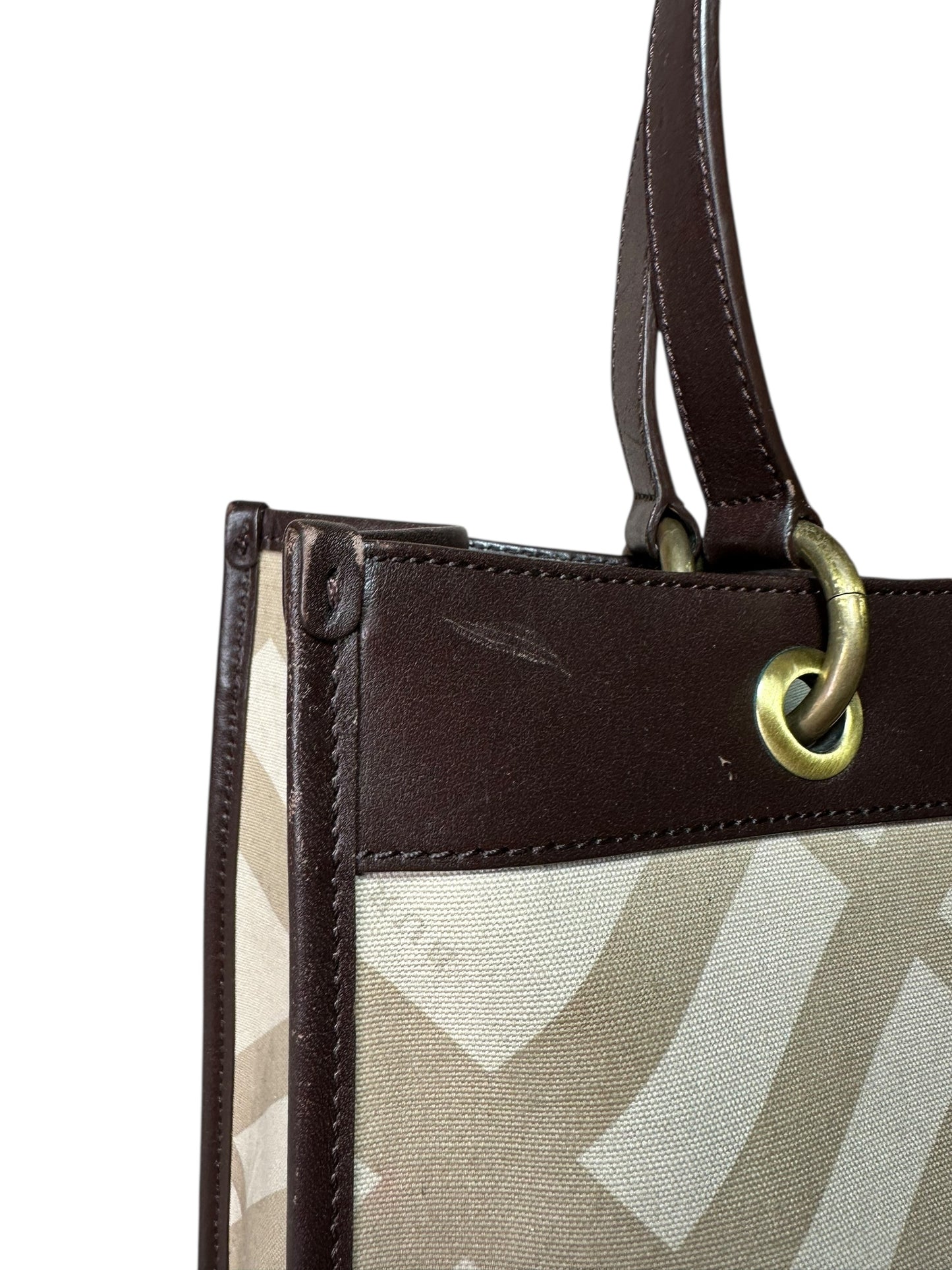 Burberry borsa vintage in tela e pelle