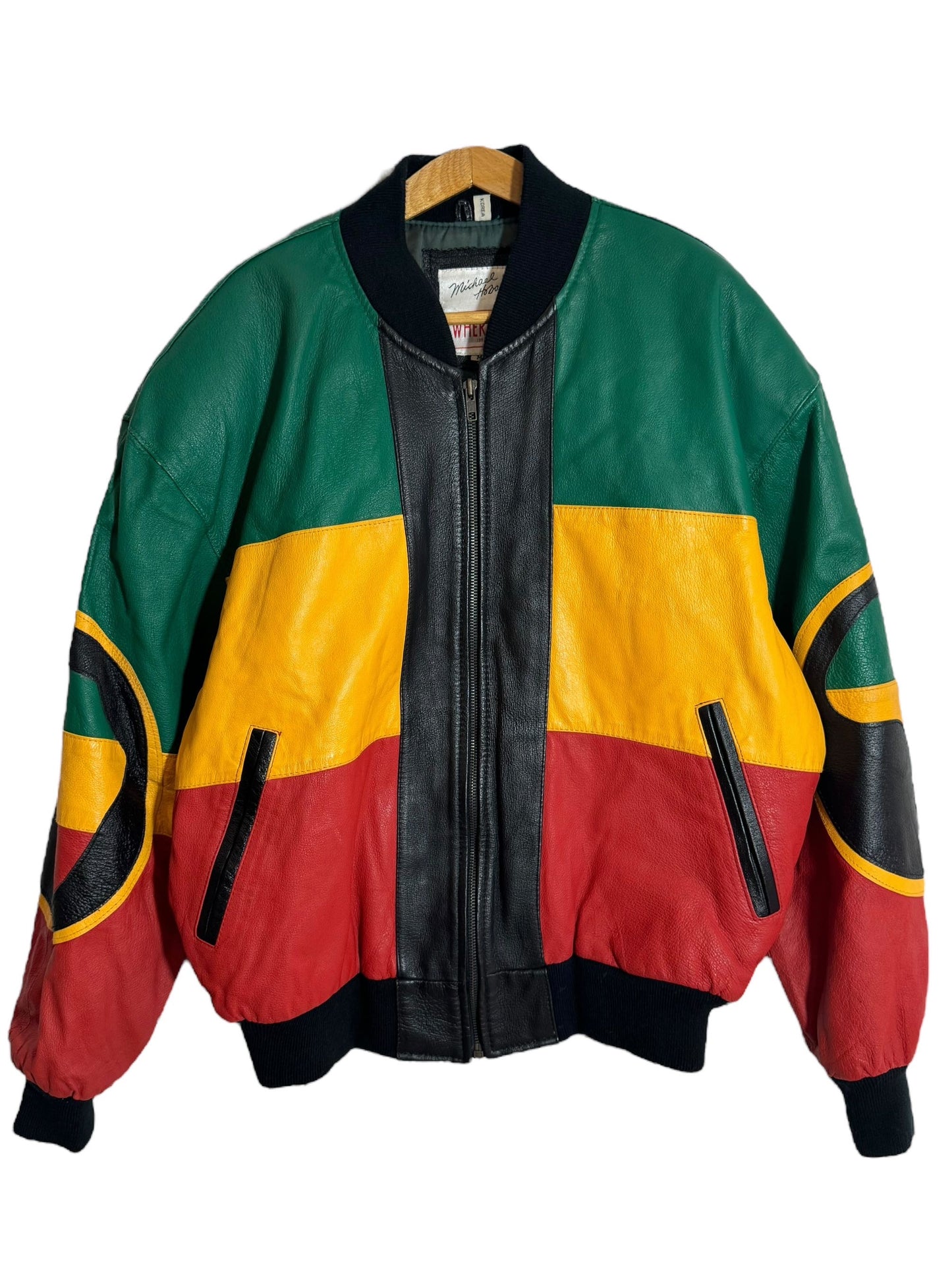 Giacca in pelle vintage Michael Hoban (M)