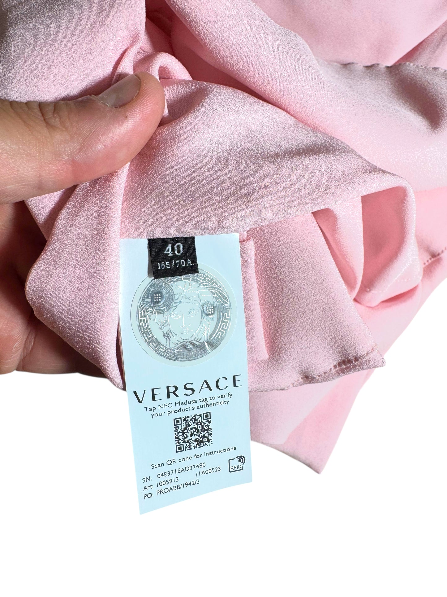 Gonna Tubino VERSACE Rosa Cipria con Drappeggio
