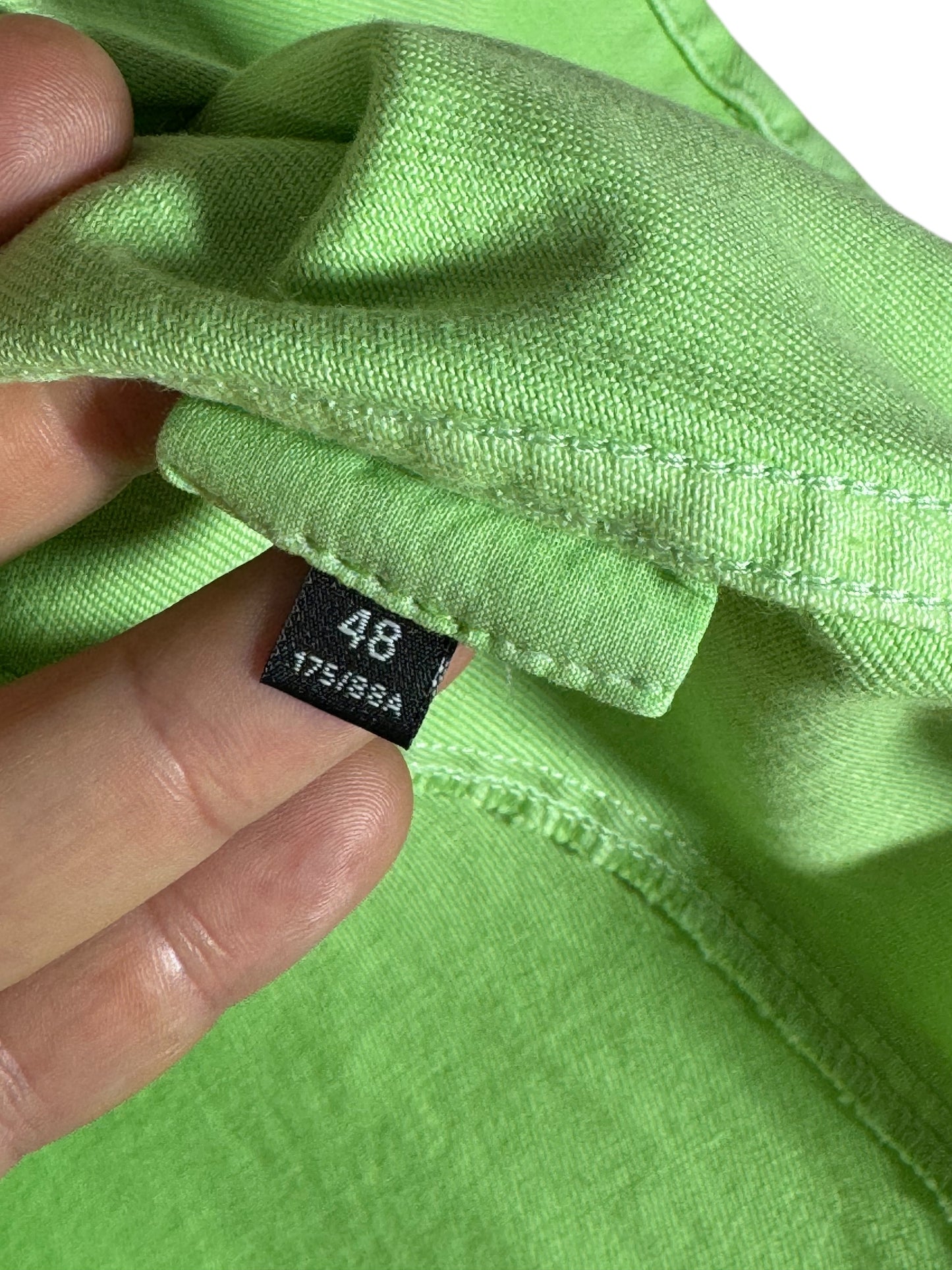 Camicia Giacca Versace in denim verde lime con dettagli metallici