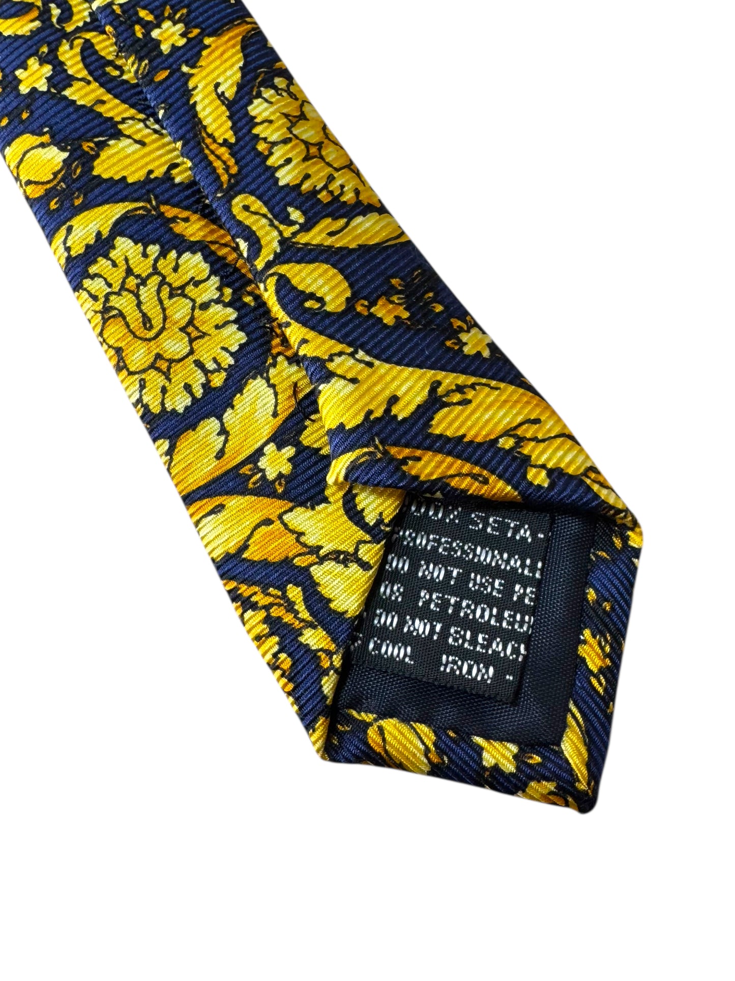 Cravatta vintage V2 by Versace barocca leopardata seta 100% Made in Italy