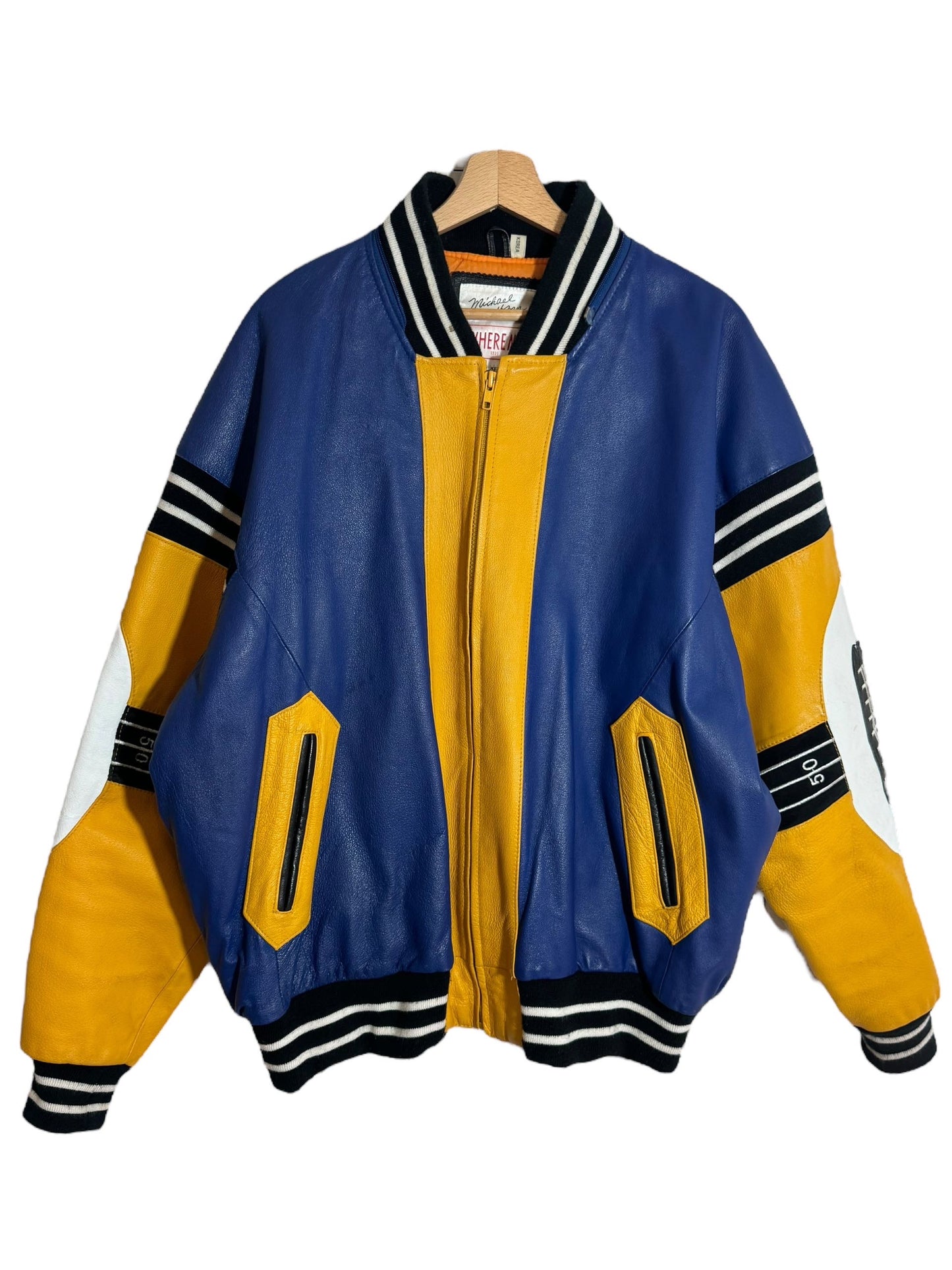 Giacca in pelle vintage Michael Hoban (XL)