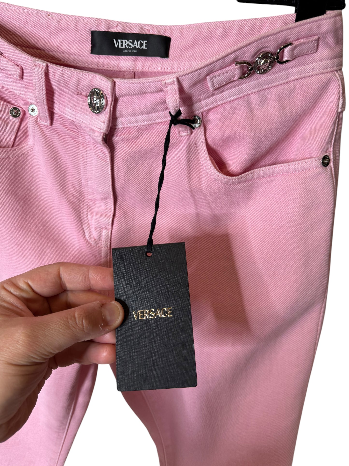 Jeans donna VERSACE rosa flare