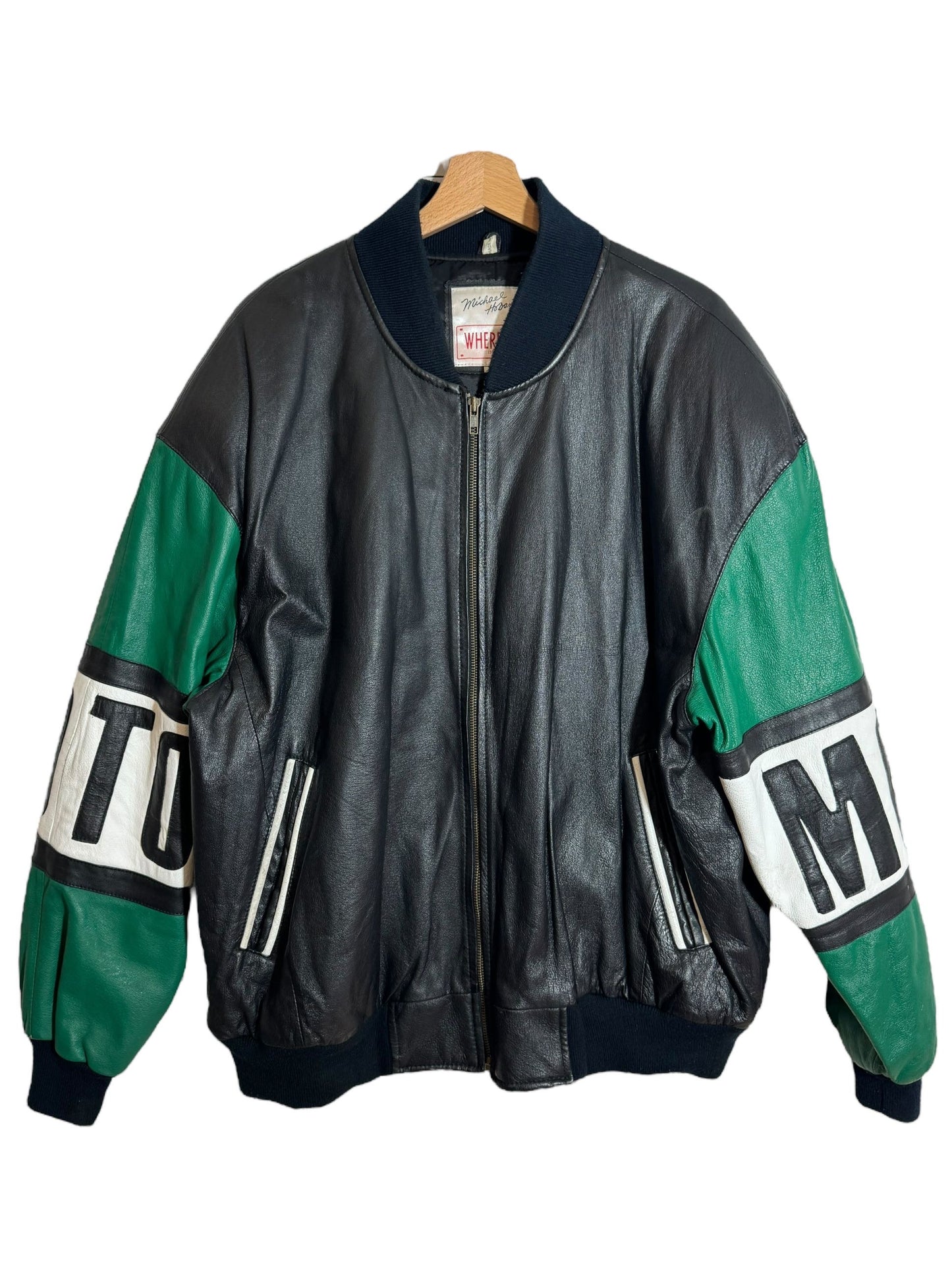 Giacca in pelle vintage Michael Hoban (XL)