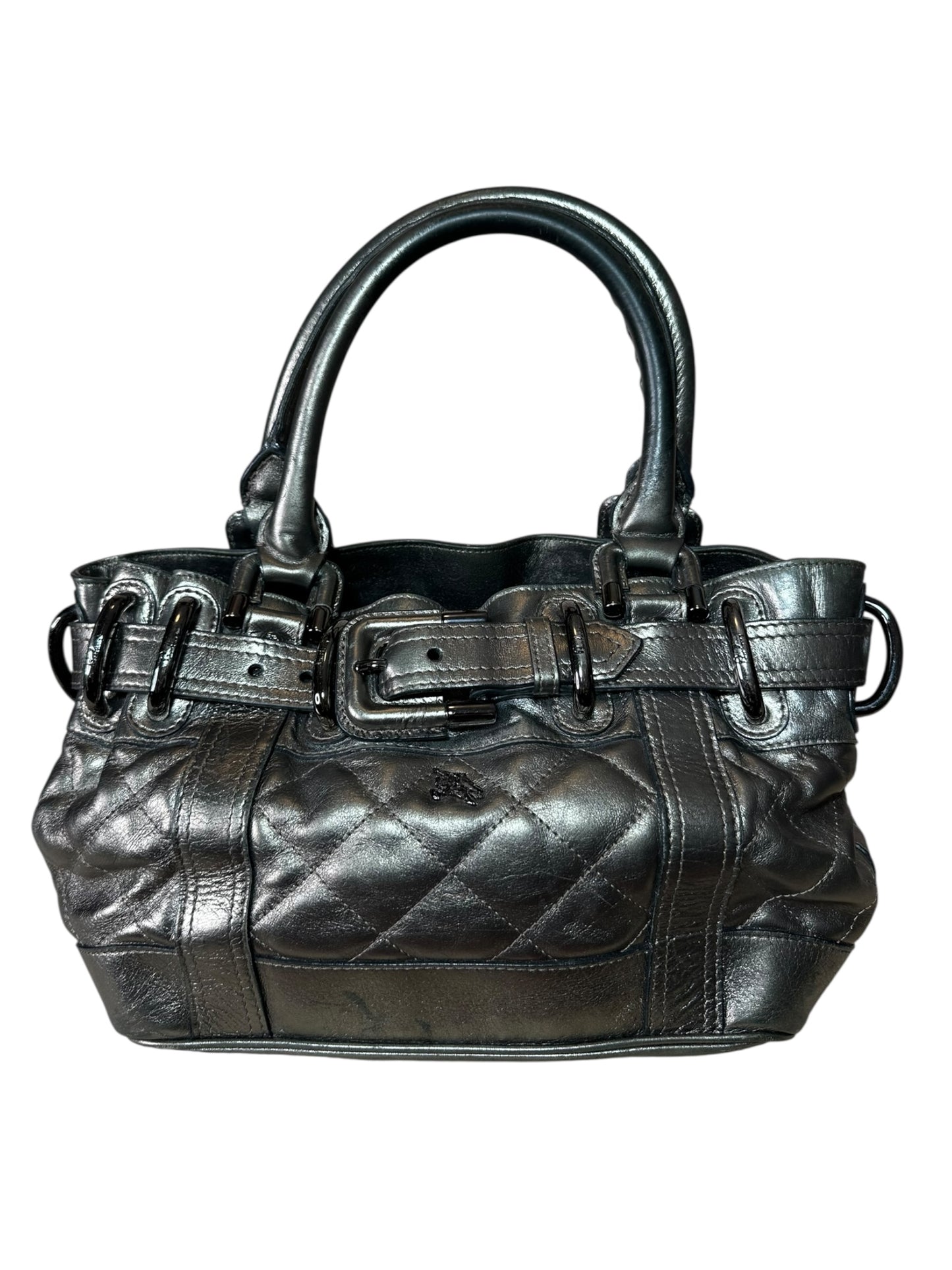 Burberry borsa in pelle metallizzata