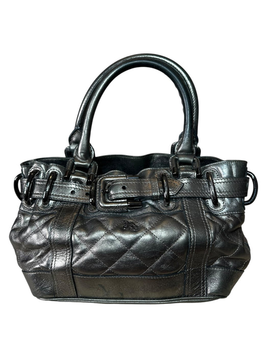 Burberry borsa in pelle metallizzata