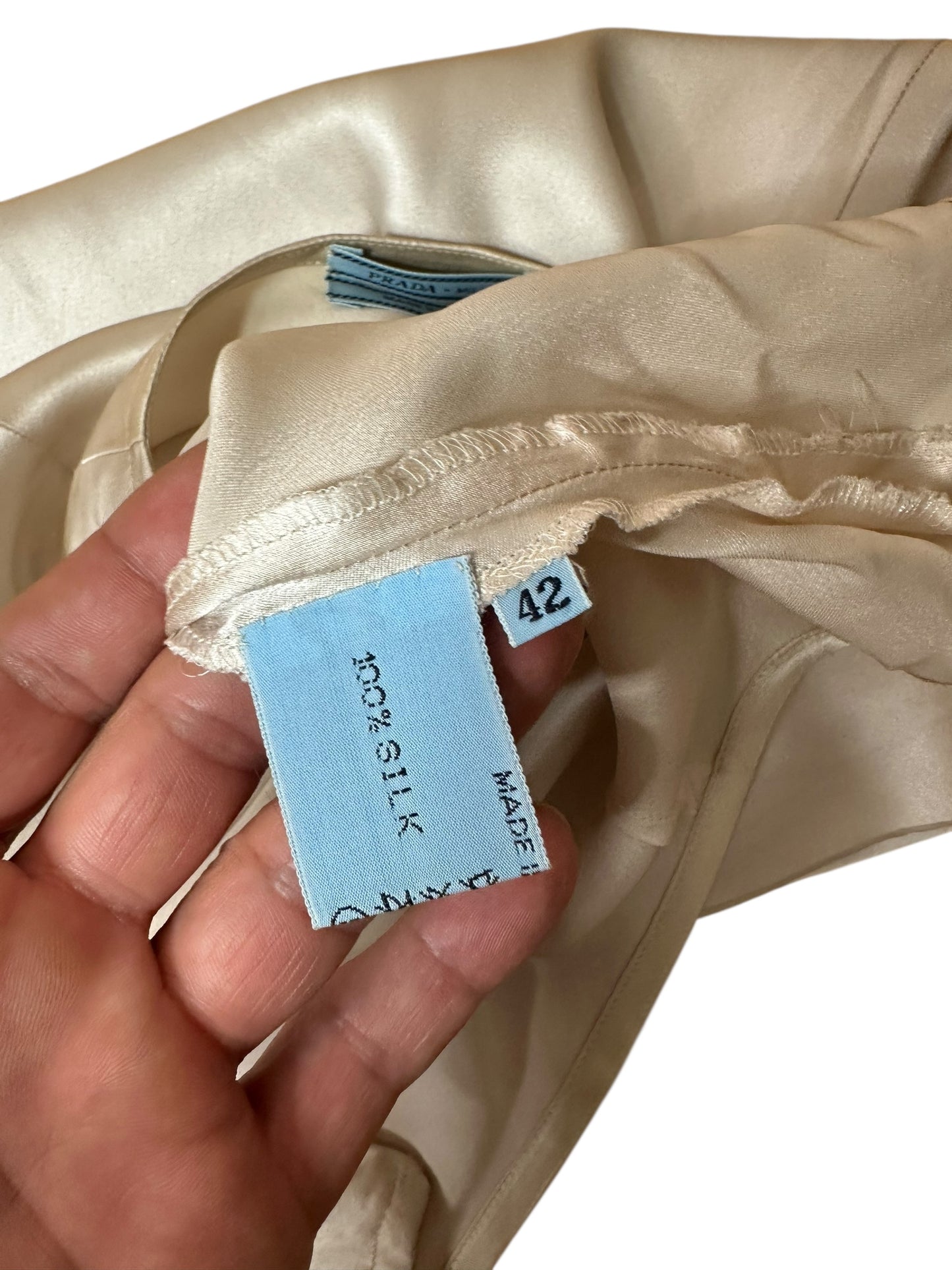 Prada gonna vintage in seta con cintura (M)