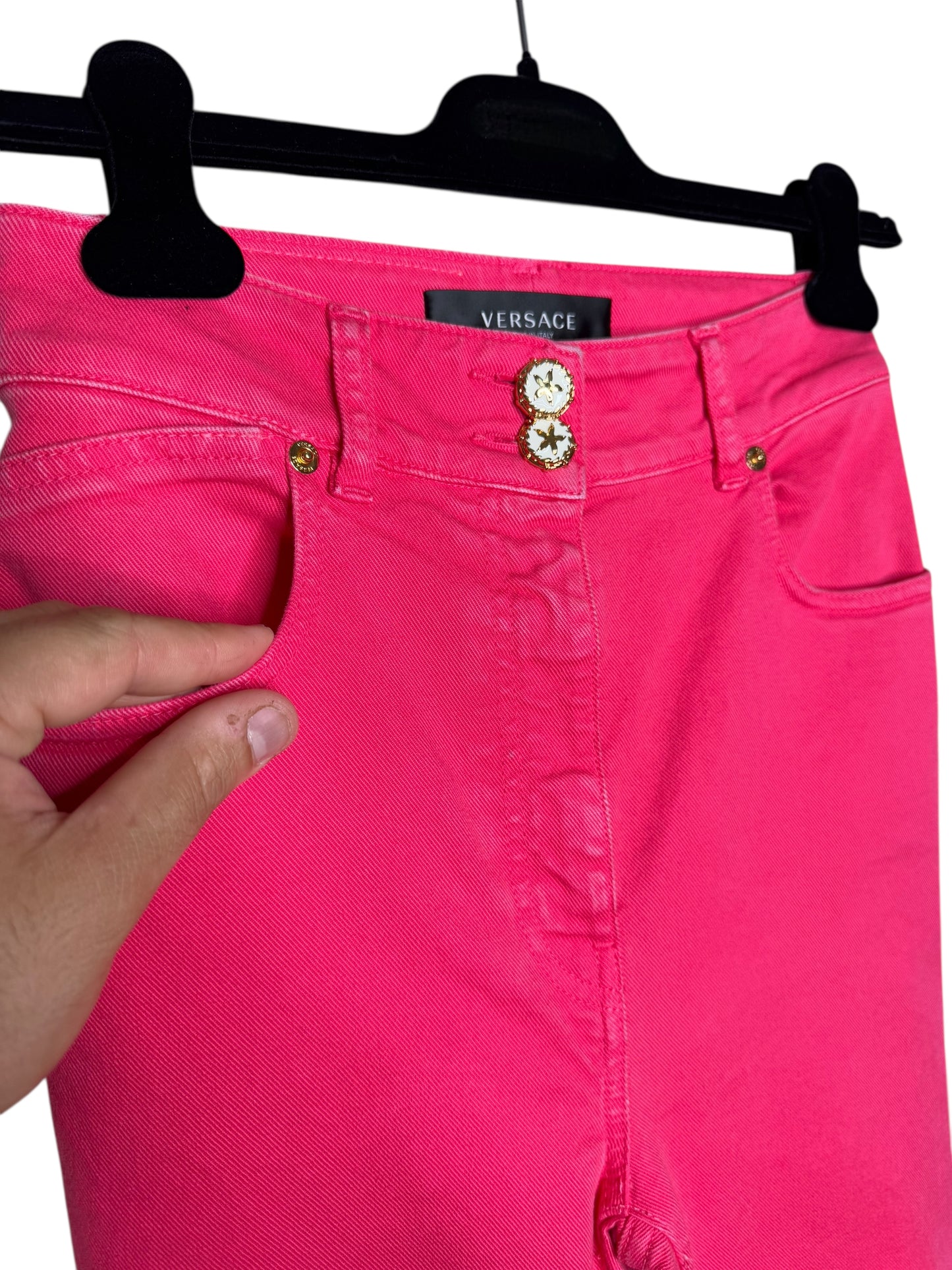 Pantaloni Donna VERSACE a Zampa Rosa – Tg. 26 – Made in Italy