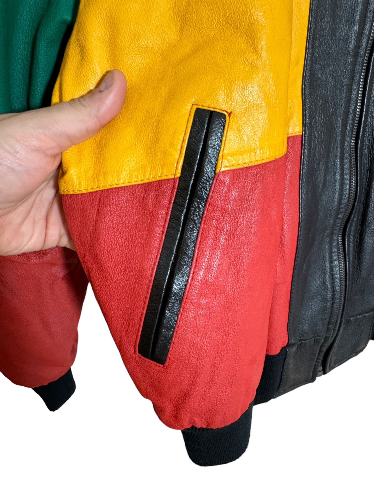 Giacca in pelle vintage Michael Hoban (M)