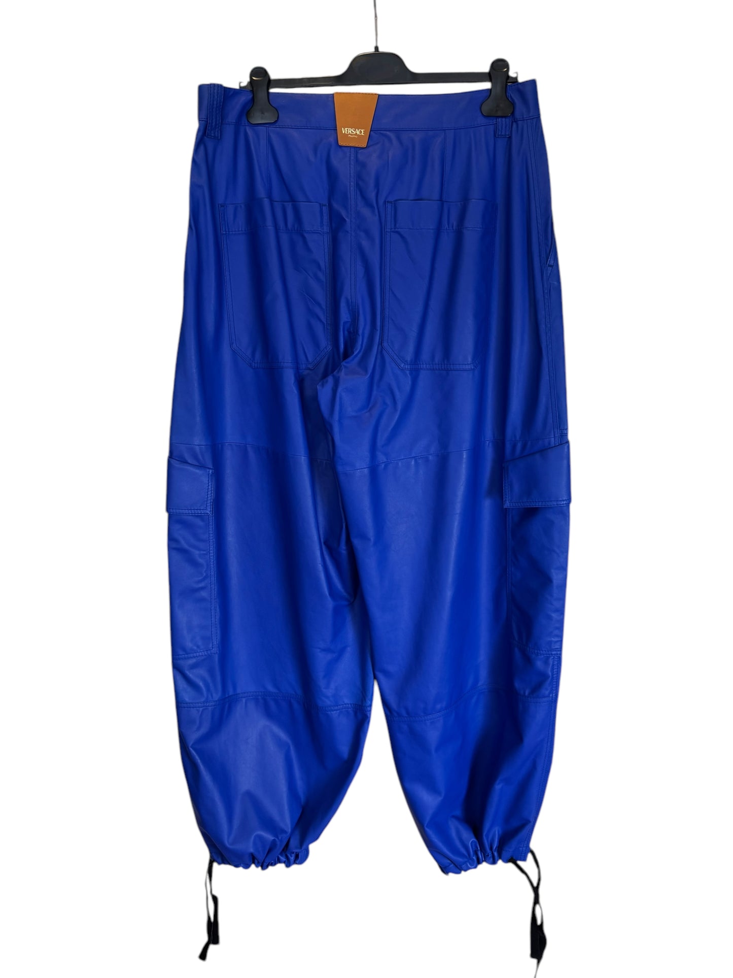 Pantaloni Cargo in Pelle Versace - Blu Elettrico - Taglia 48