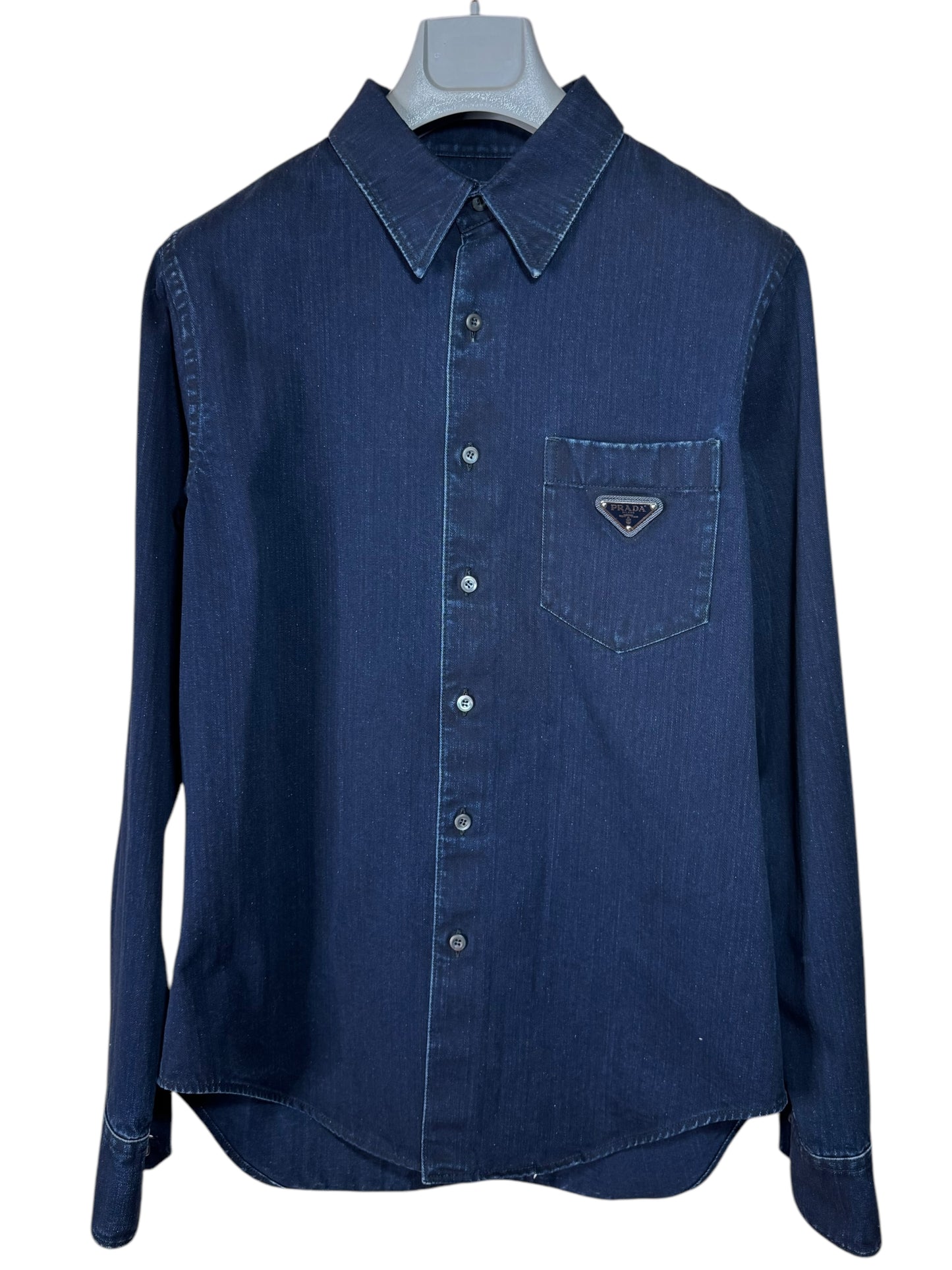 Camicia Prada Uomo Denim Blu 100% Cotone Taglia 39