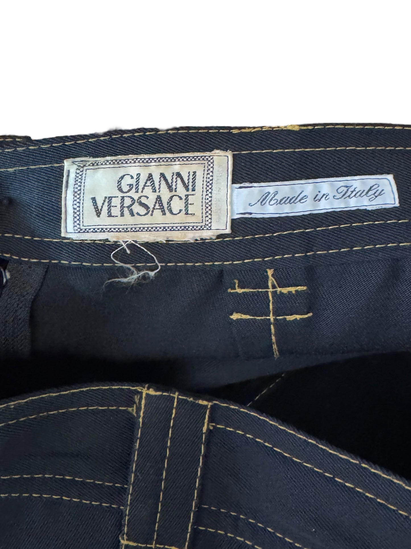 Gonna Vintage Gianni Versace Prima Linea Nera – Bottoni Medusa Oro – Made in Italy