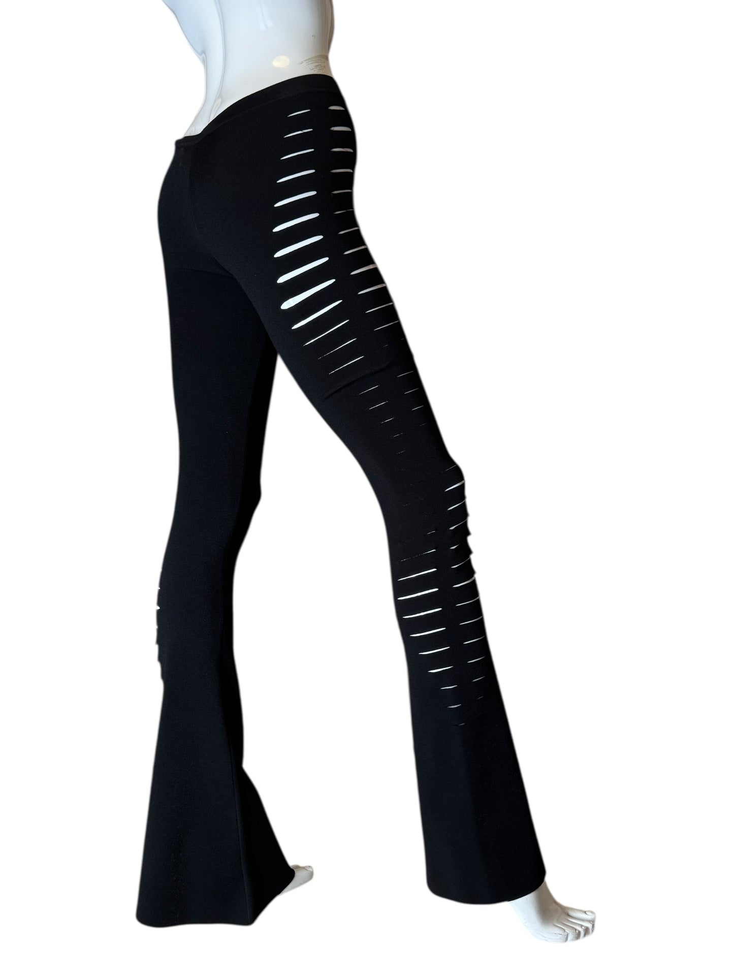 Versace Pantaloni Neri Cut-Out in Maglia – Taglia IT 36 – Made in Italy