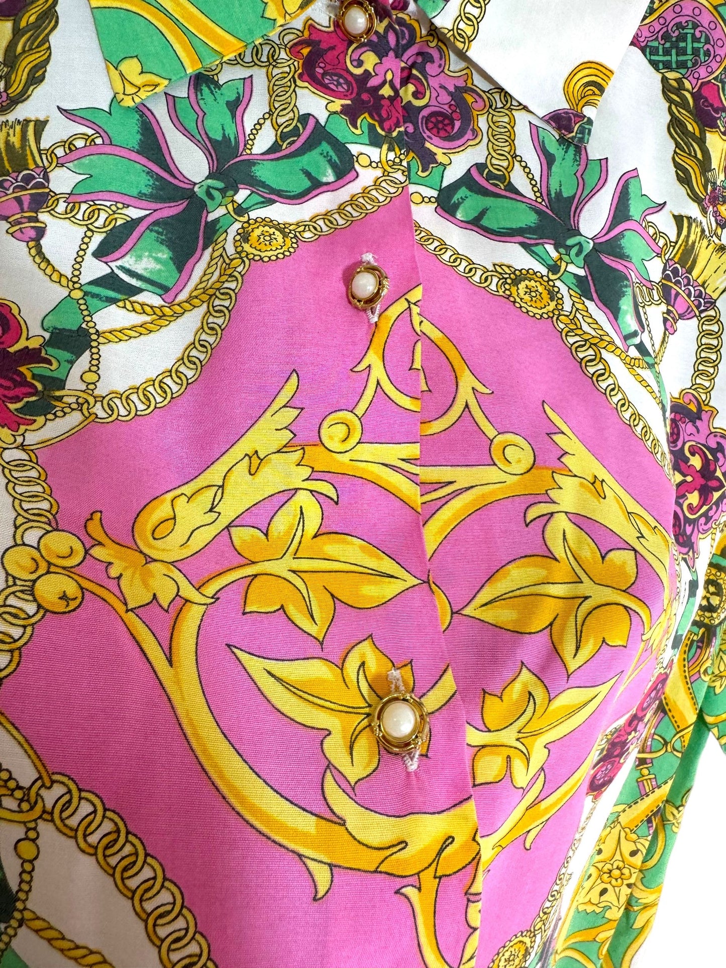 Camicia vintage con fantasia barocca (M)