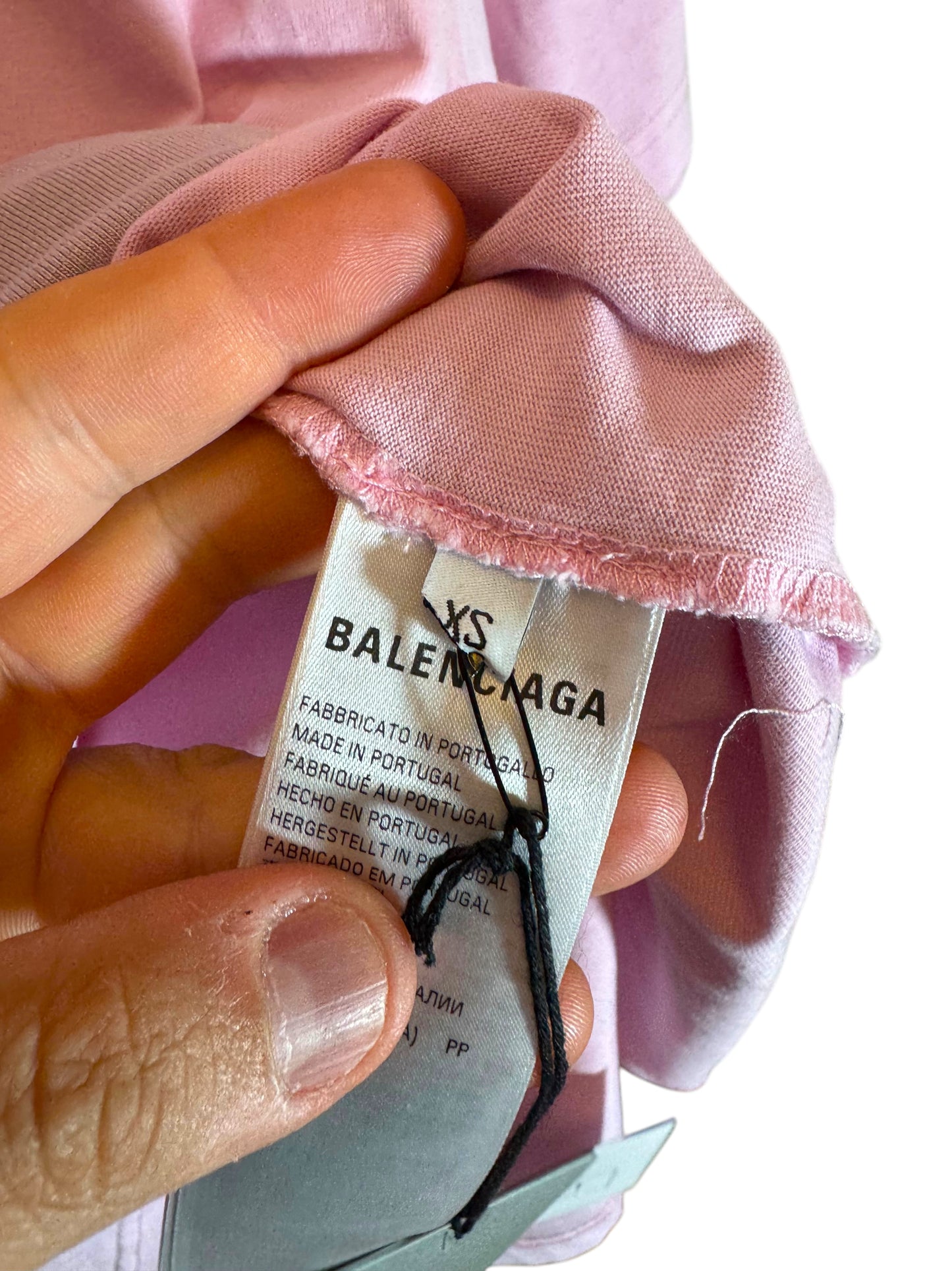 Balenciaga T-shirt Unisex Rosa XS (vestibilità Over fino a L/XL) - Effetto Destroyed